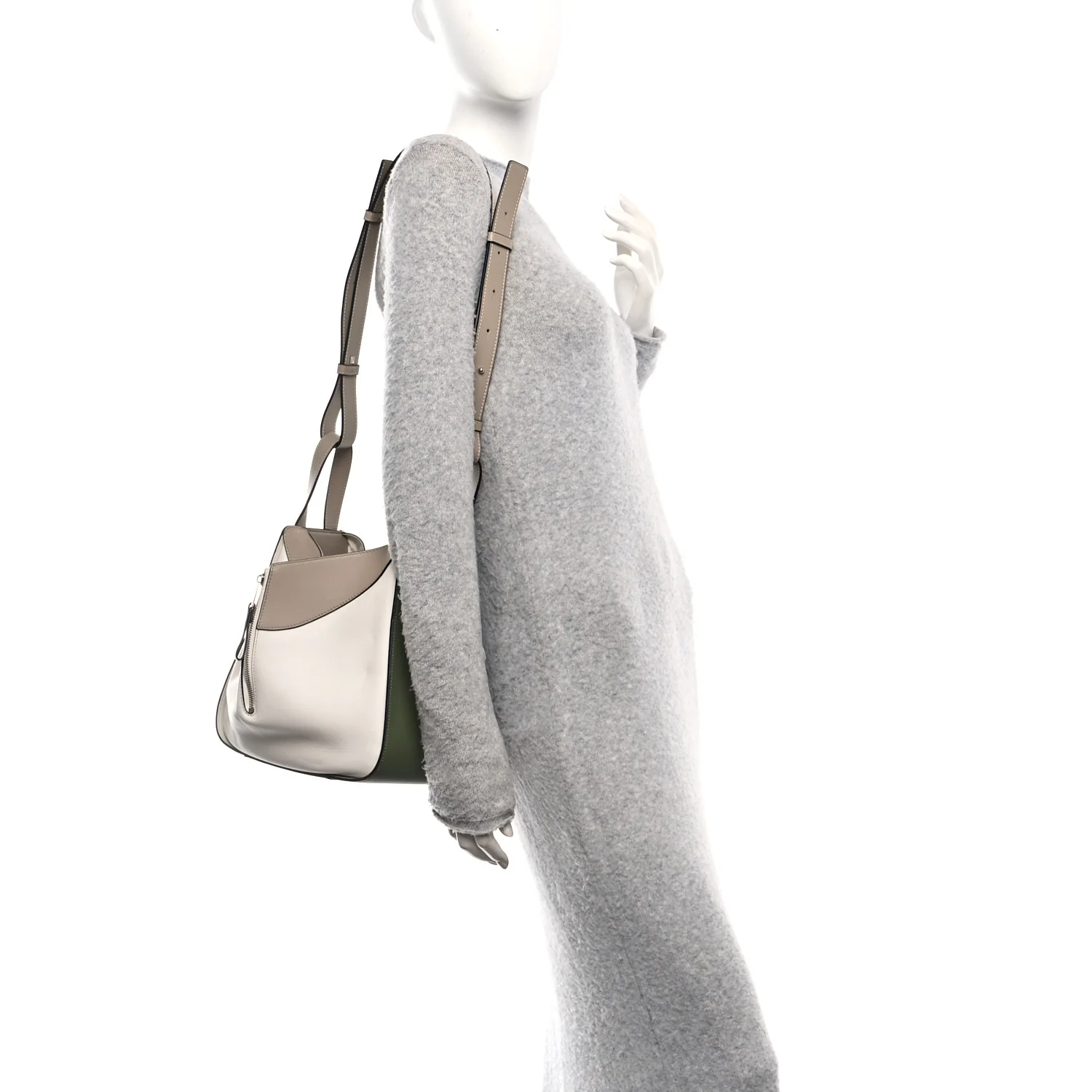 Calfskin Small Hammock Shoulder Bag Avocado Green Sand - Image 2