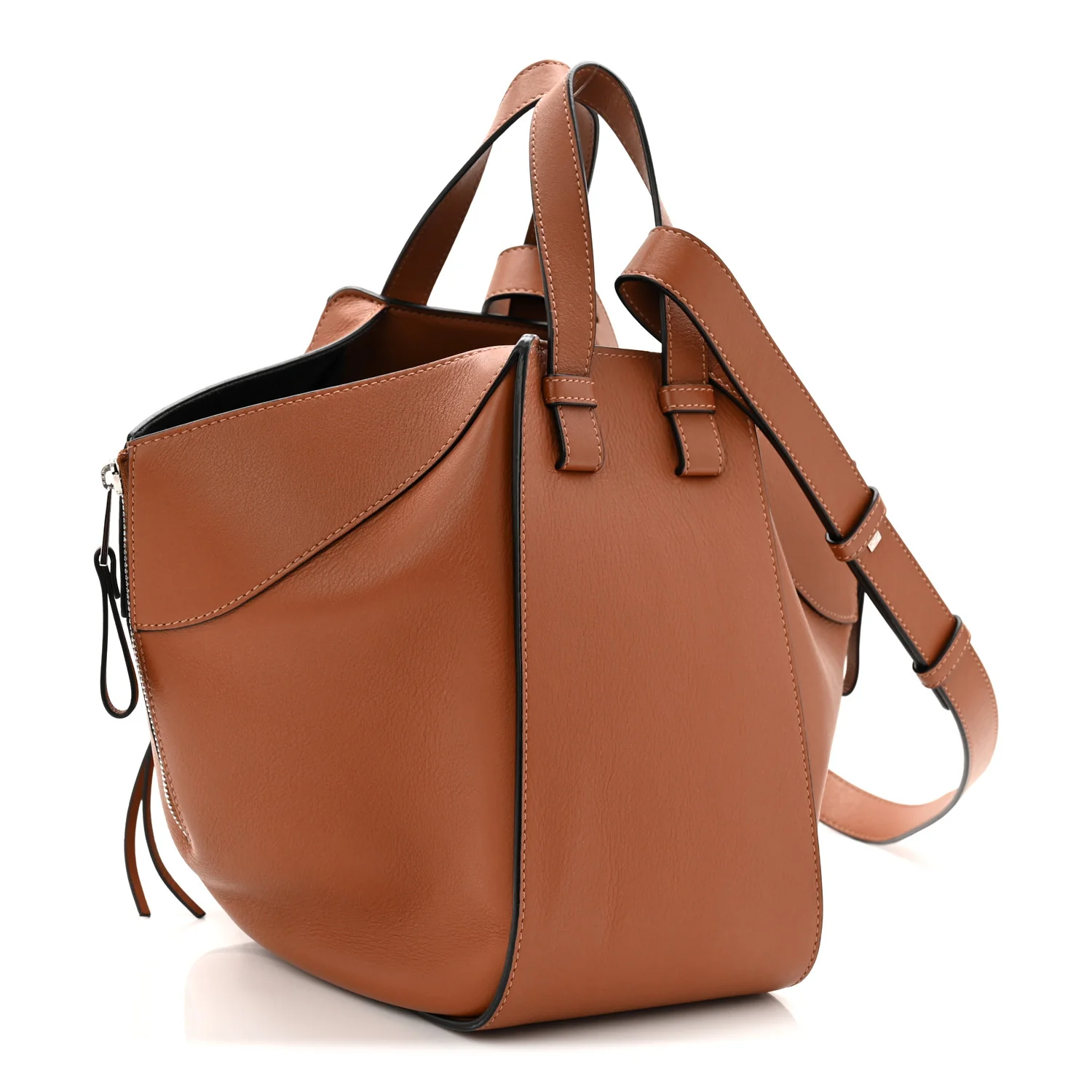 Calfskin Small Hammock Shoulder Bag Tan - Image 4