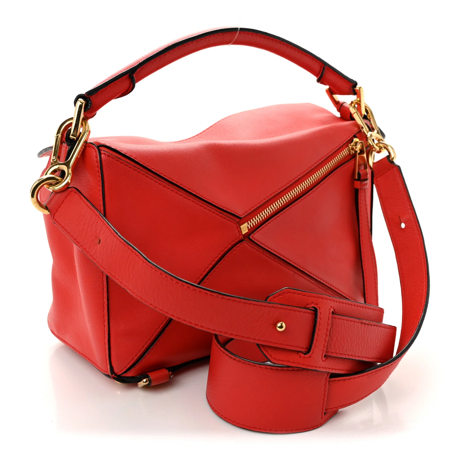 Calfskin Small Puzzle Bag Scarlet - Image 3