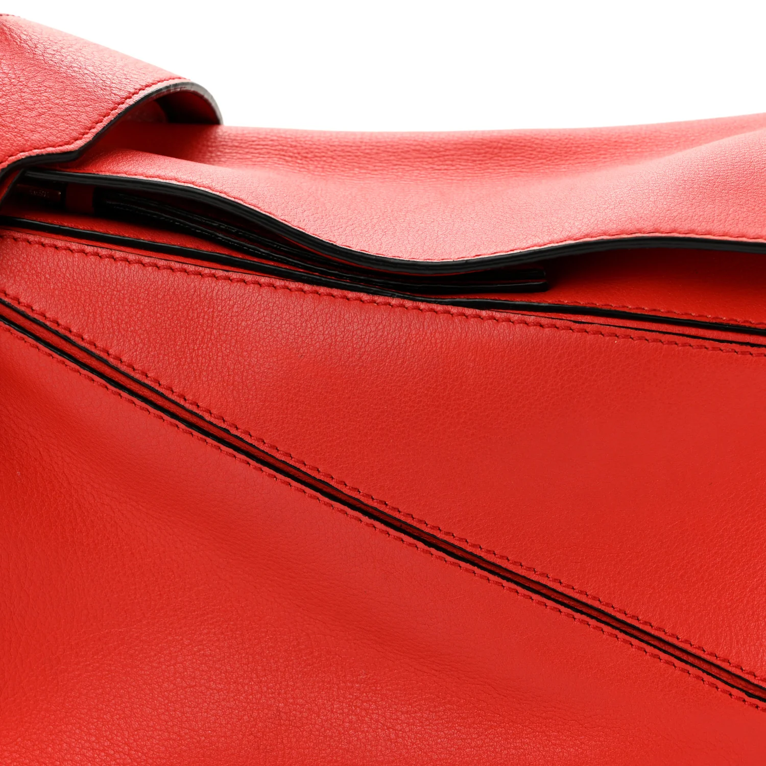 Calfskin Small Puzzle Bag Scarlet - Image 8