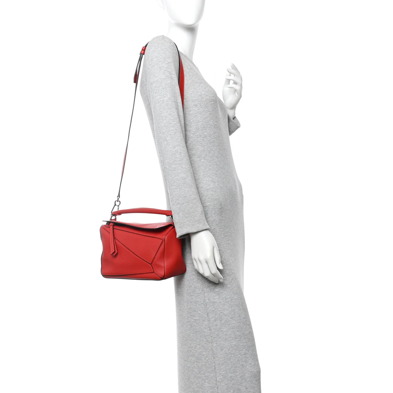 Calfskin Small Puzzle Bag Scarlet - Image 2