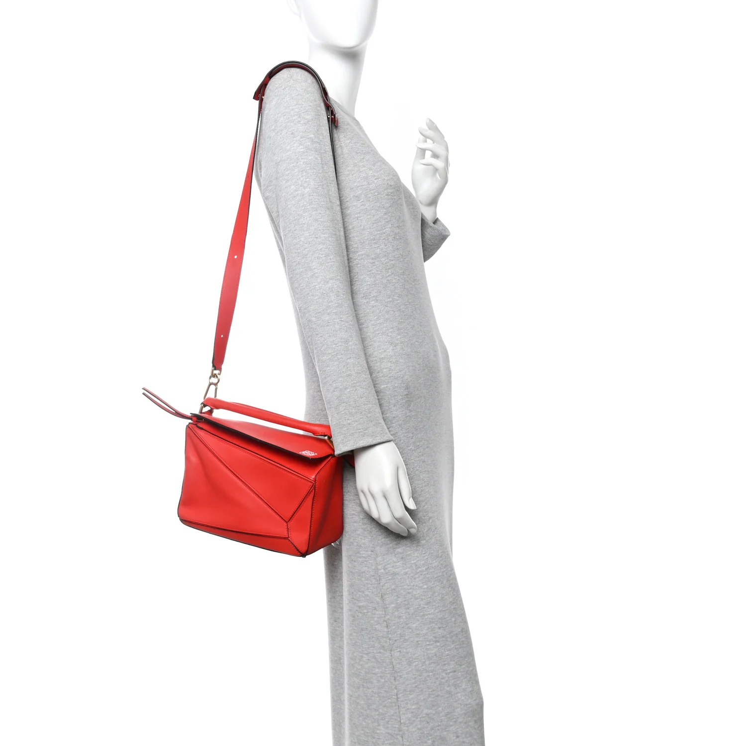Calfskin Small Puzzle Bag Scarlet - Image 2