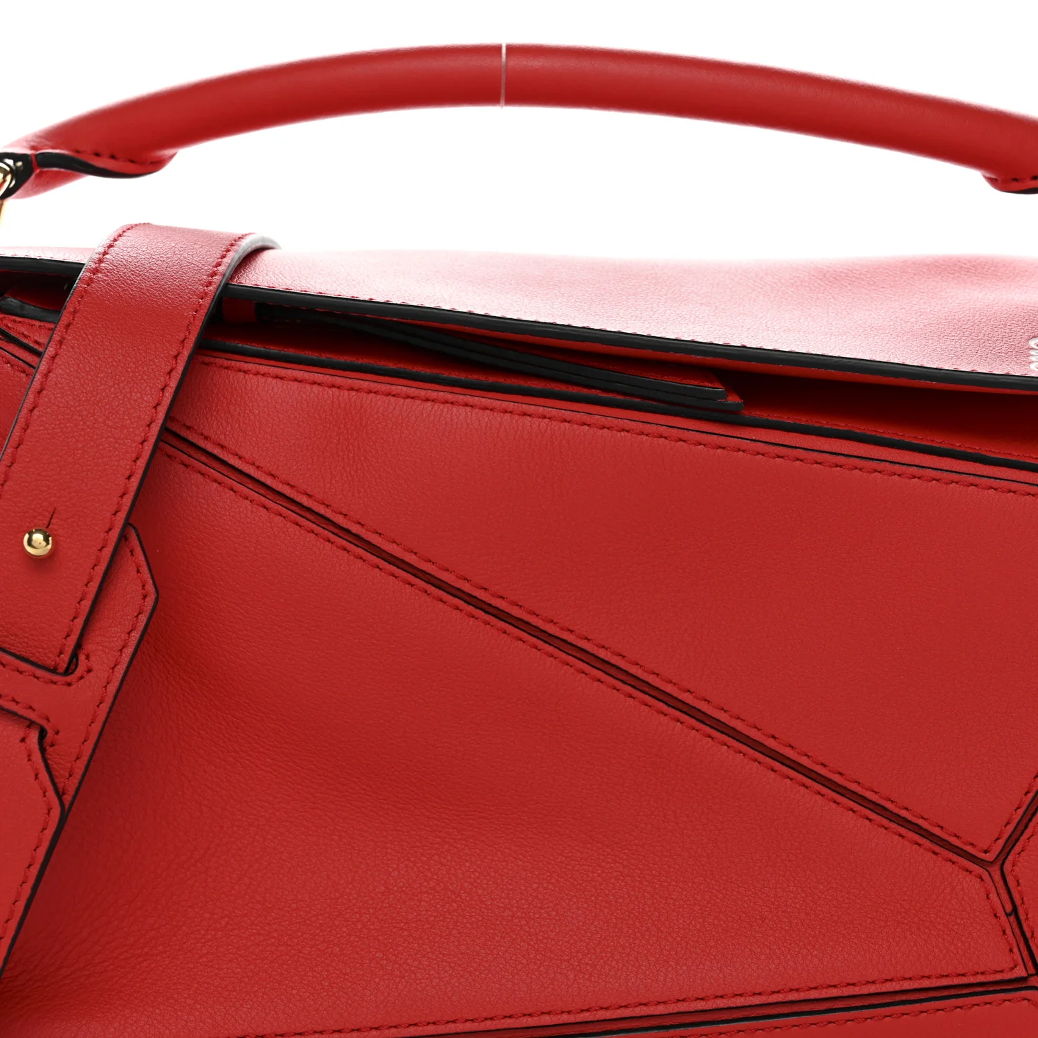 Calfskin Small Puzzle Bag Scarlet - Image 8