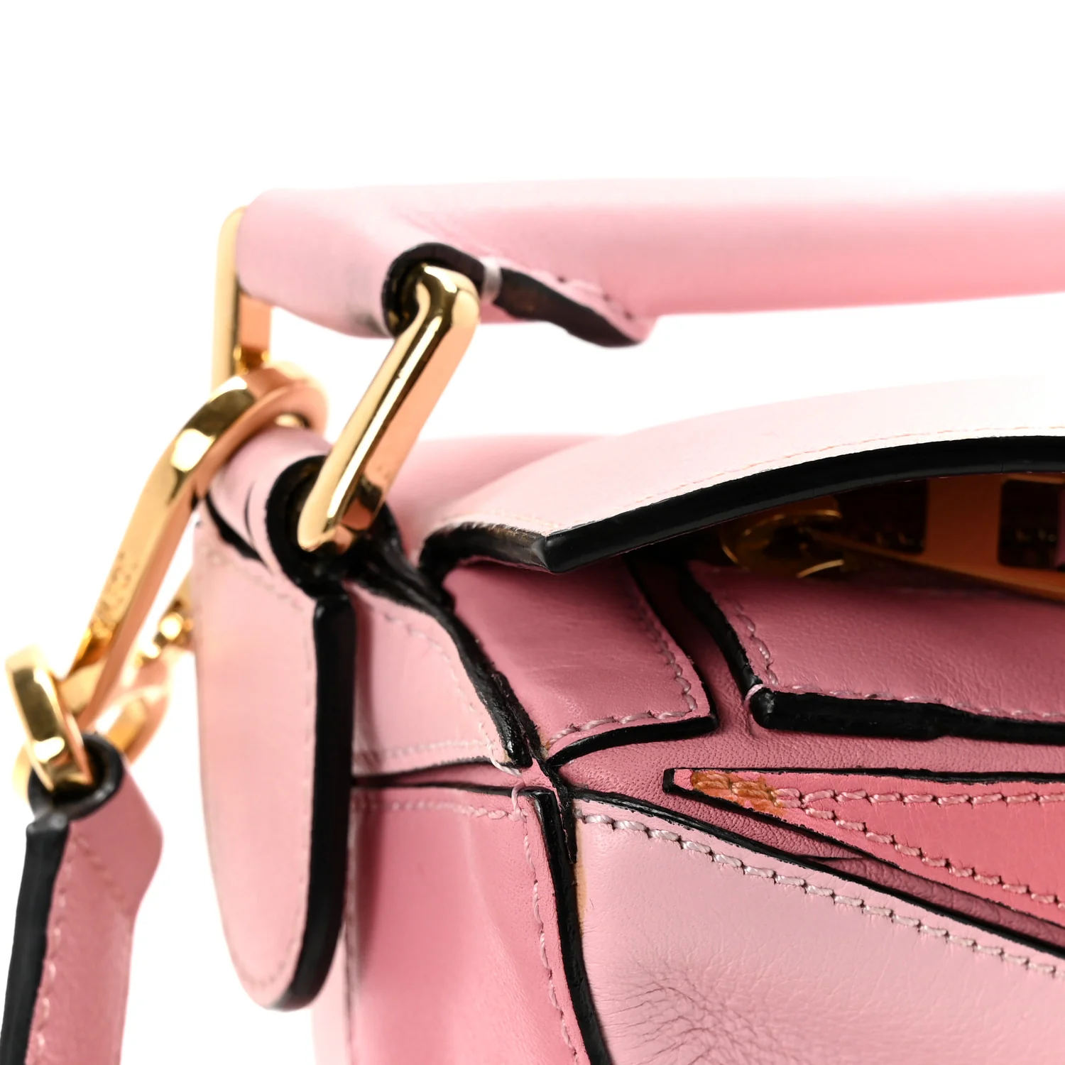 Calfskin Small Puzzle Bag Soft Pink - Image 13