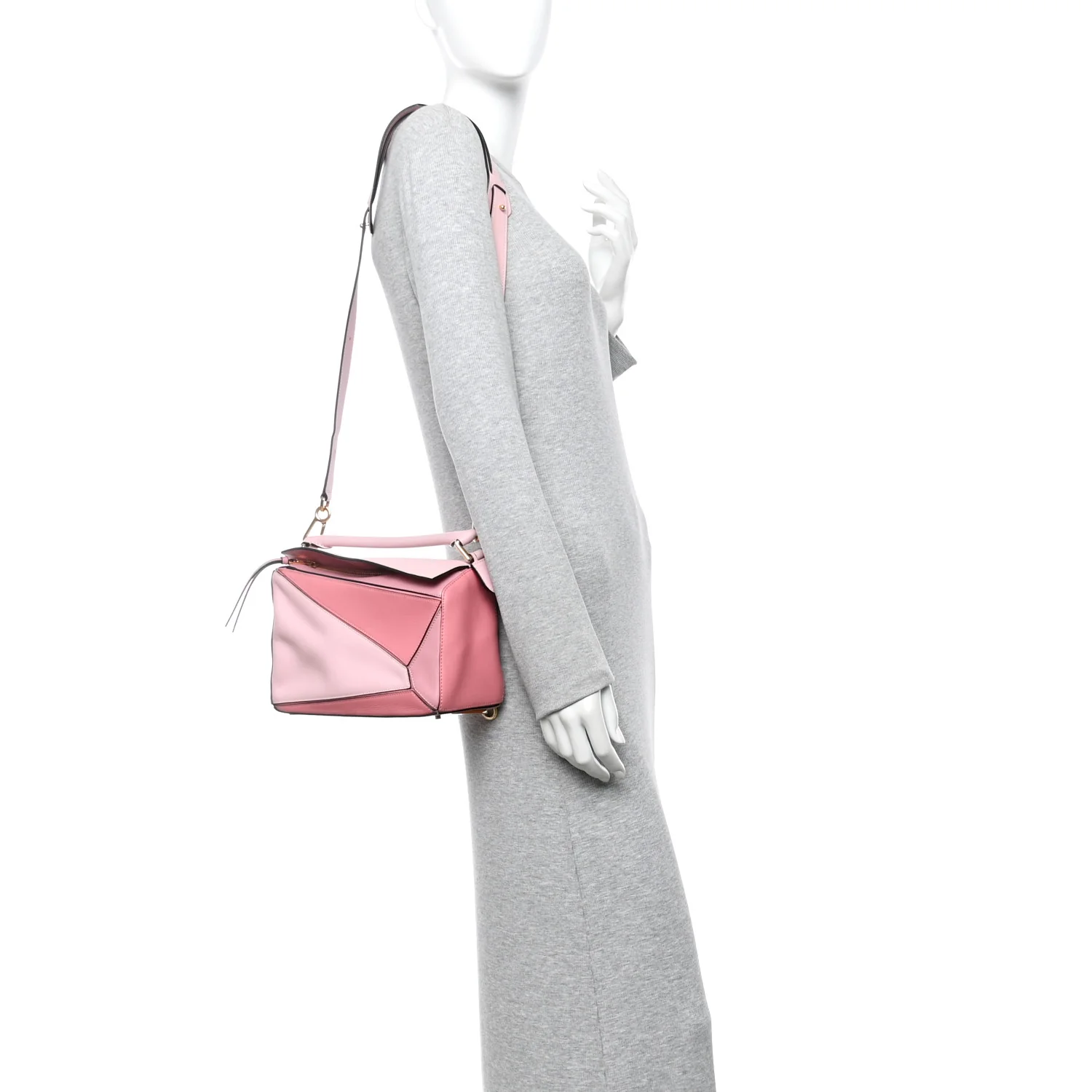 Calfskin Small Puzzle Bag Soft Pink - Image 2