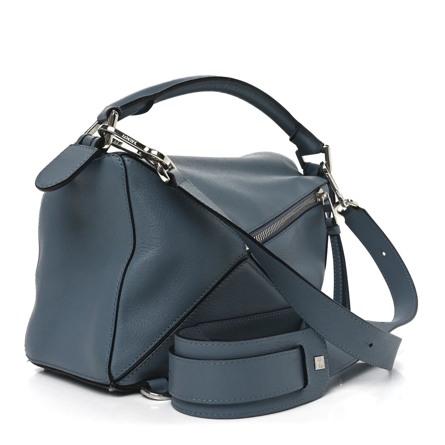 Calfskin Small Puzzle Bag Stone Blue - Image 3