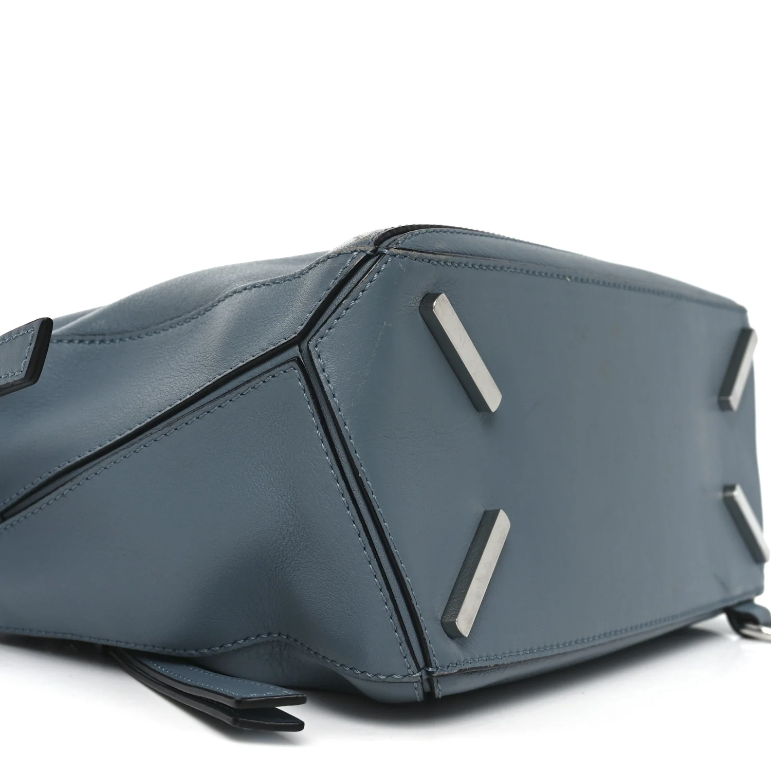 Calfskin Small Puzzle Bag Stone Blue - Image 8