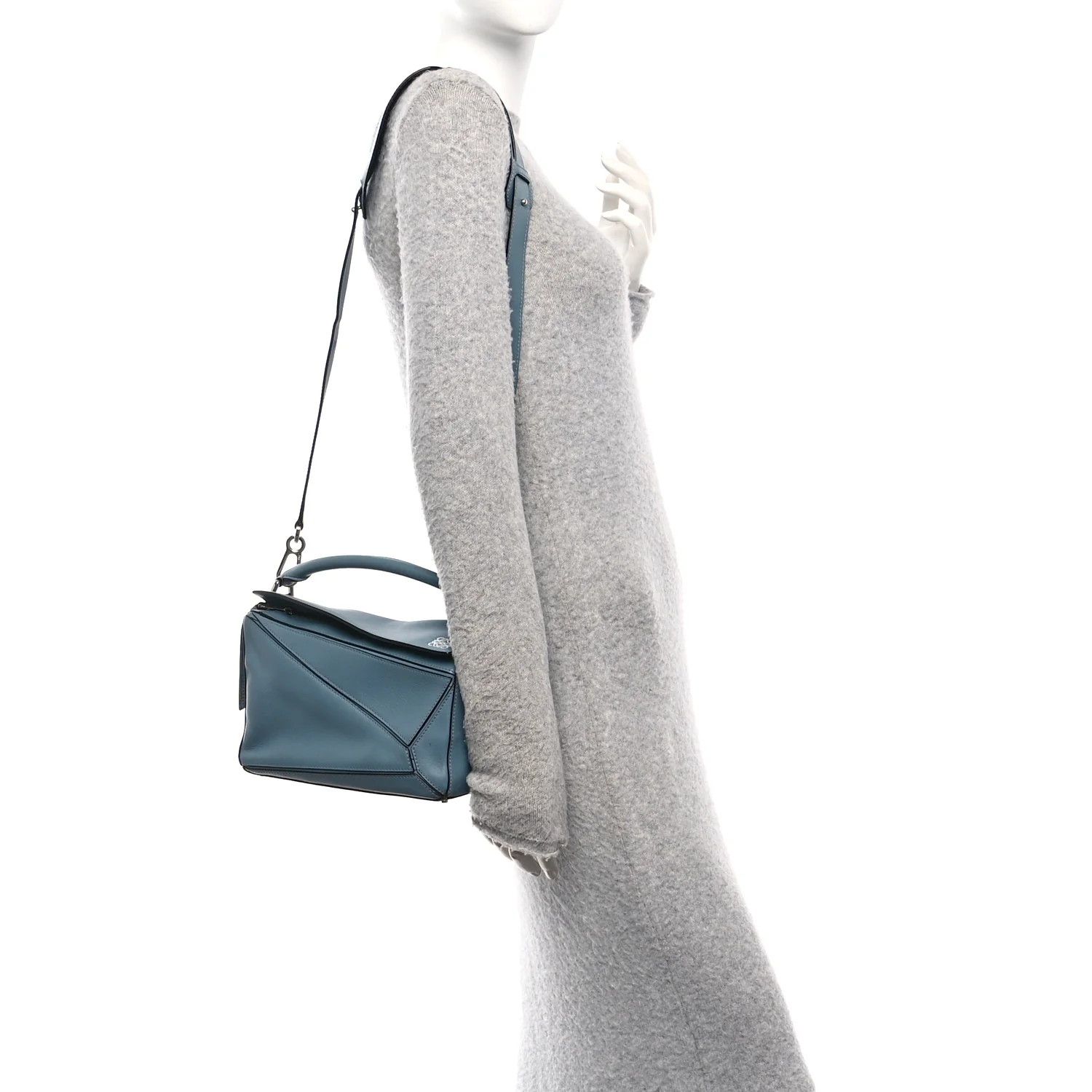 Calfskin Small Puzzle Bag Stone Blue - Image 2