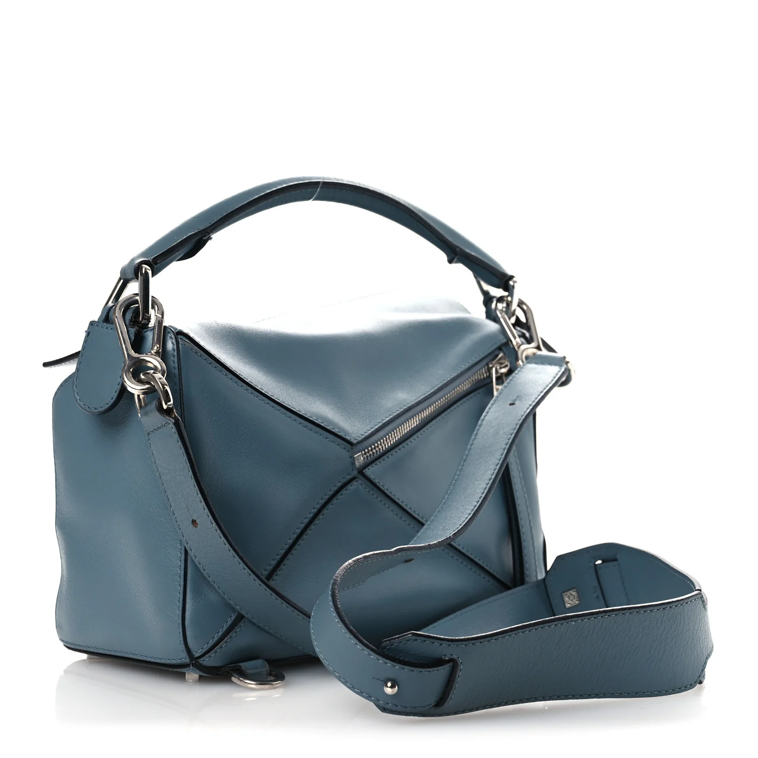 Calfskin Small Puzzle Bag Stone Blue - Image 3