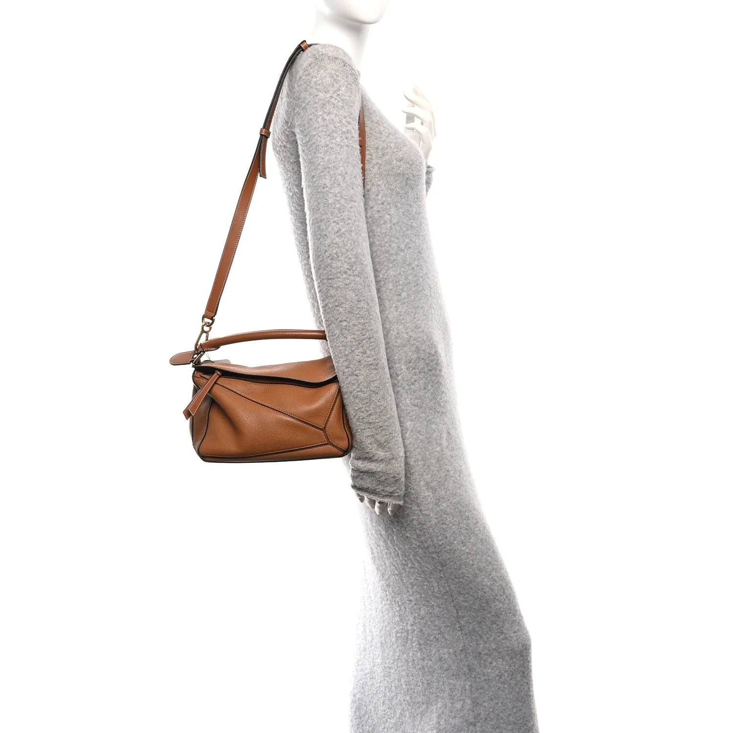Calfskin Small Puzzle Bag Tan - Image 2
