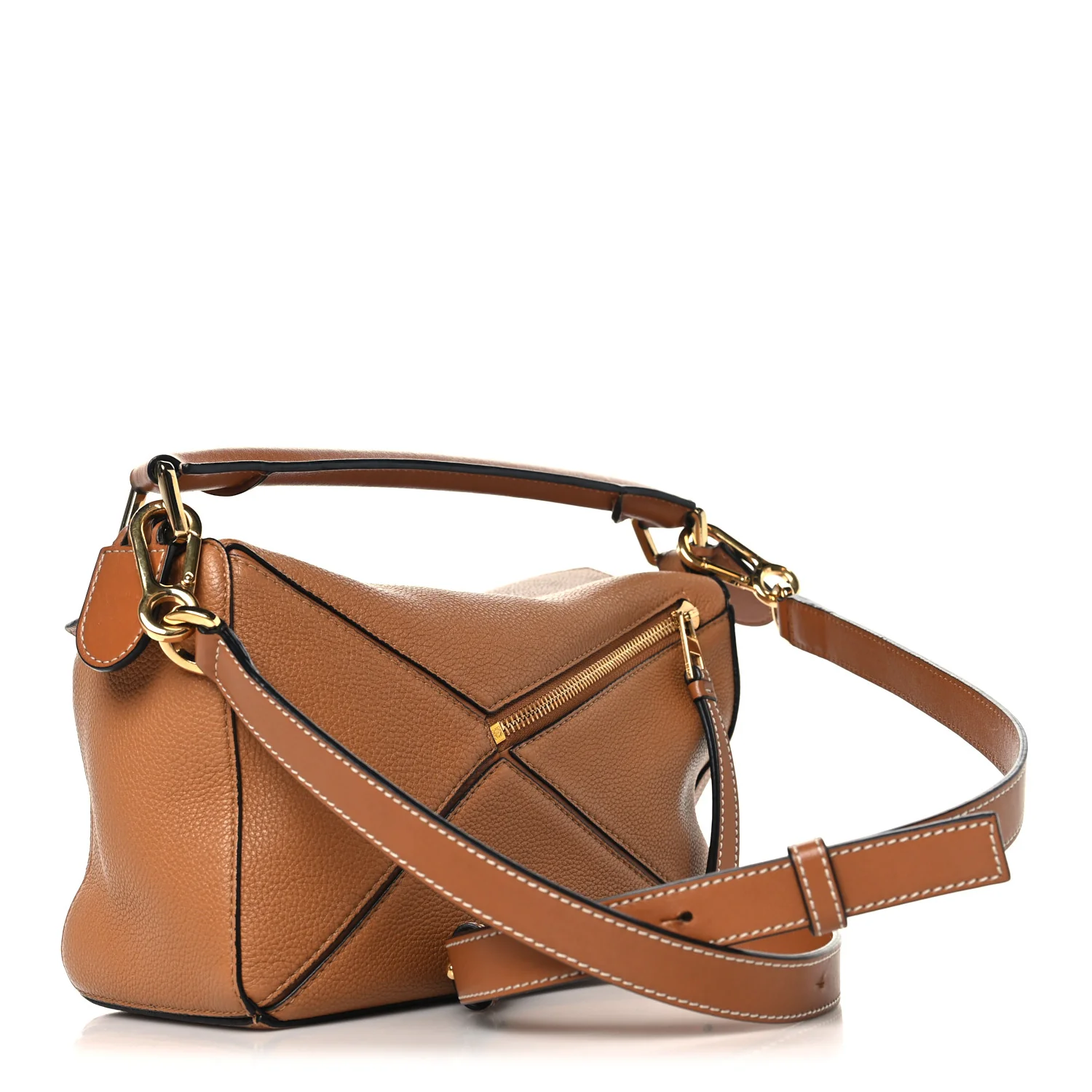 Calfskin Small Puzzle Bag Tan - Image 3
