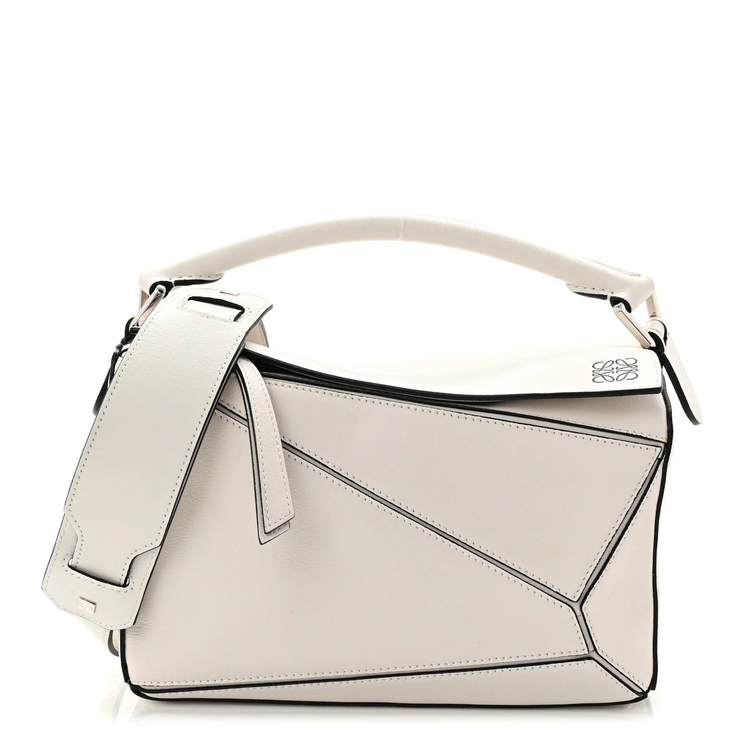 Calfskin Small Puzzle Bag White