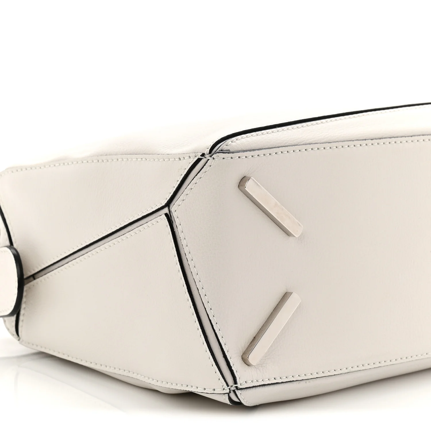 Calfskin Small Puzzle Bag White - Image 8