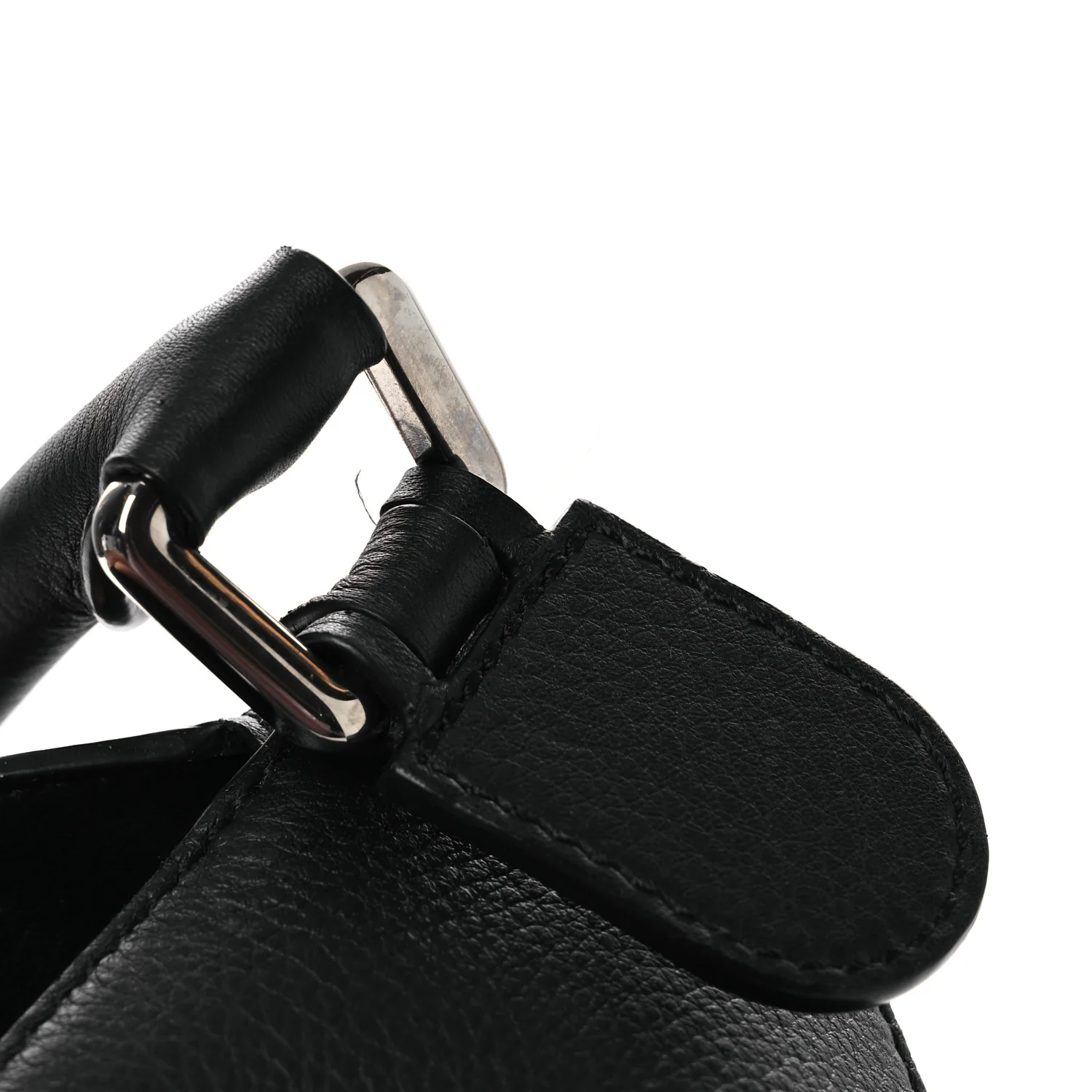 Calfskin Small Puzzle Edge Bag Black - Image 11