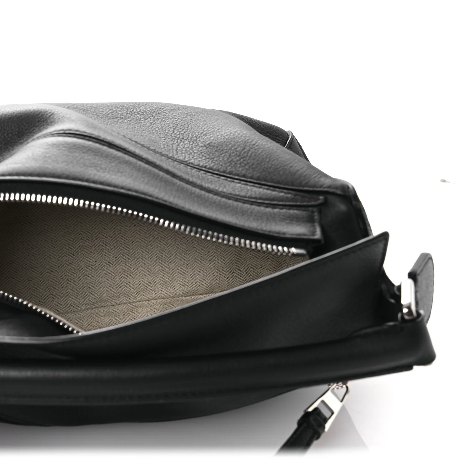 Calfskin Small Puzzle Edge Bag Black - Image 5