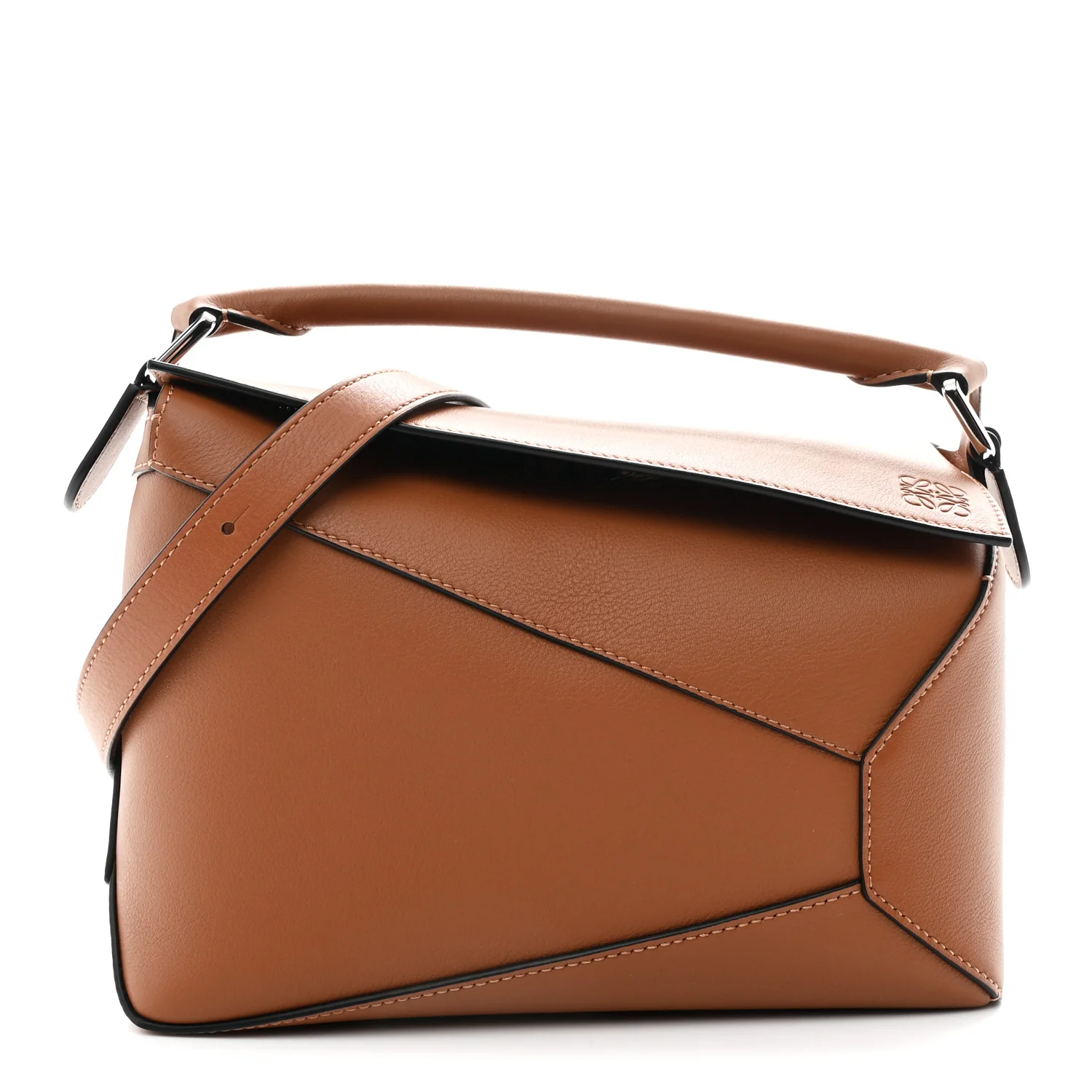 Calfskin Small Puzzle Edge Bag Tan - Image 2