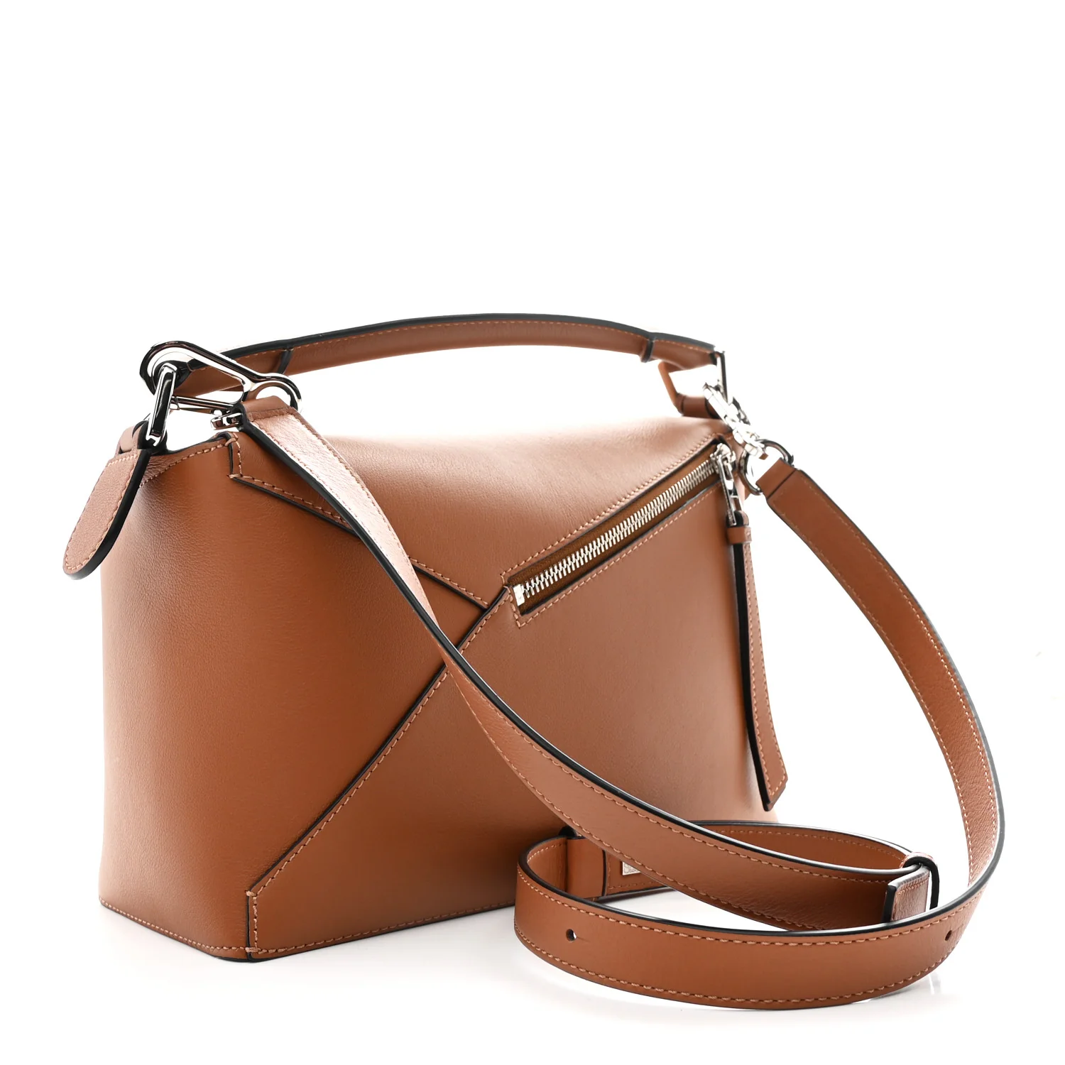 Calfskin Small Puzzle Edge Bag Tan - Image 4