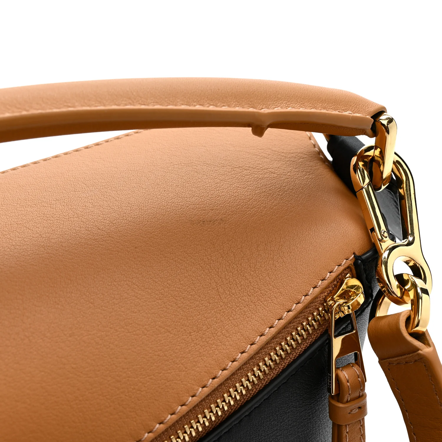 Calfskin Small Puzzle Edge Bag Warm Desert Black - Image 11