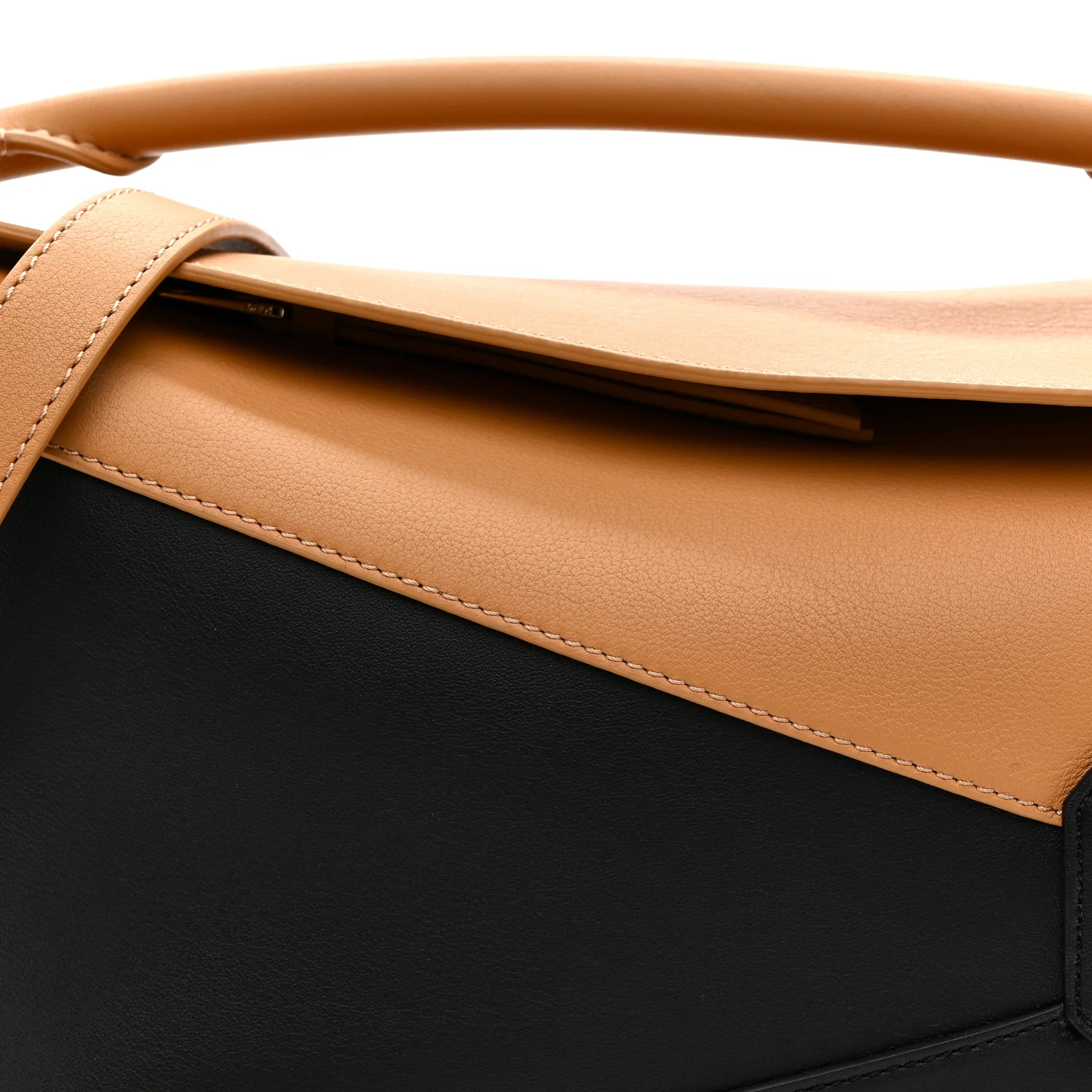 Calfskin Small Puzzle Edge Bag Warm Desert Black - Image 8