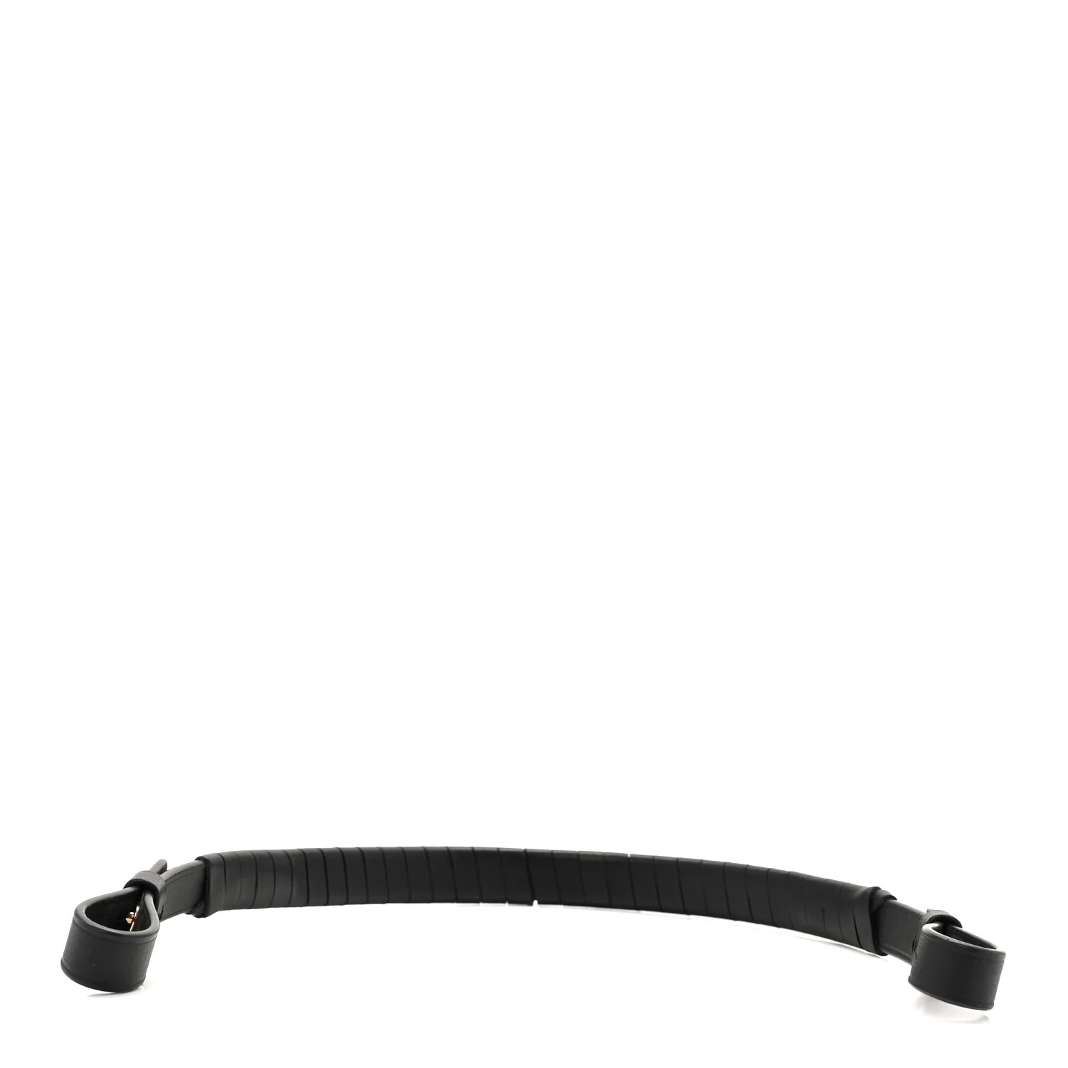Calfskin Spiral Woven Short Strap Black - Image 2