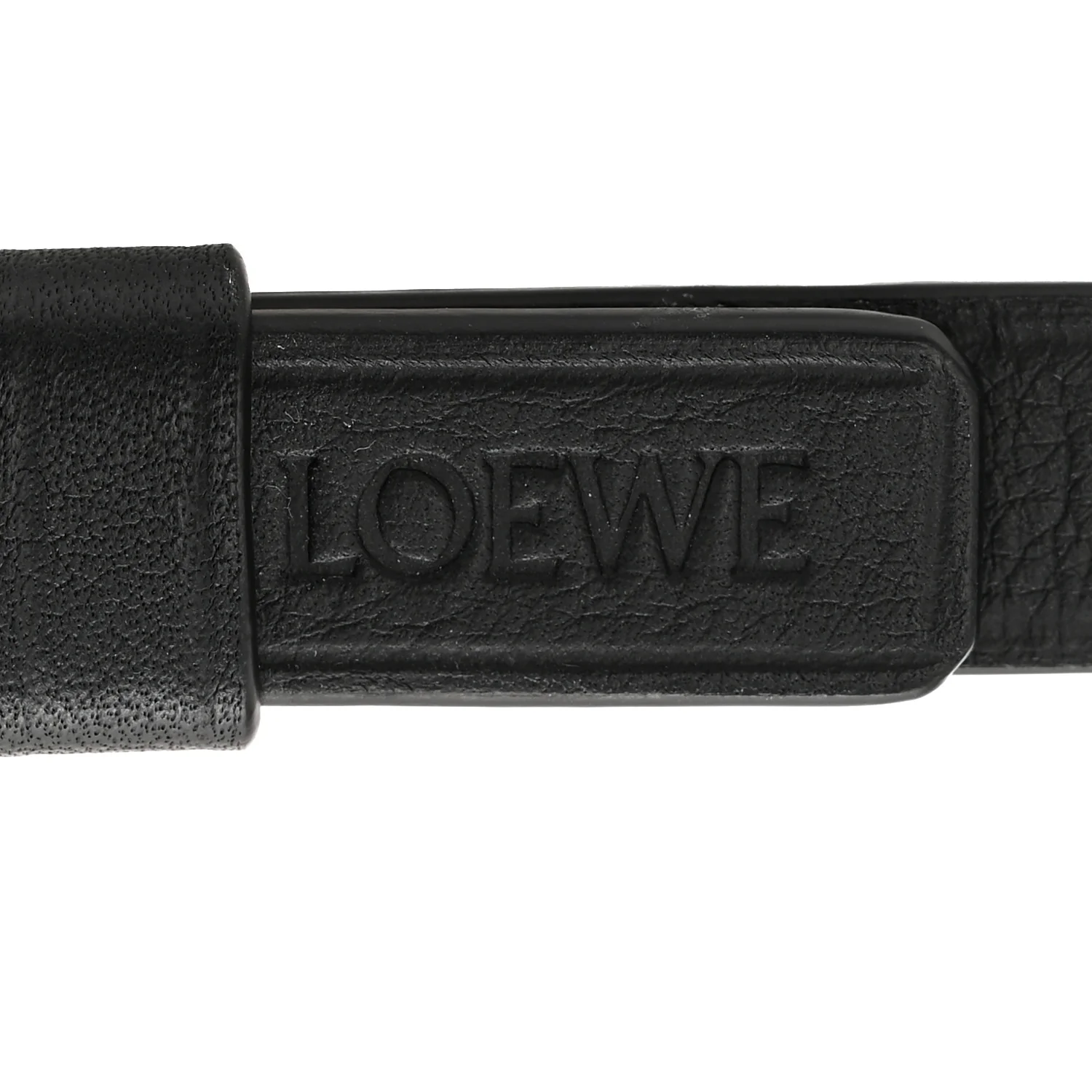 Calfskin Spiral Woven Short Strap Black - Image 3