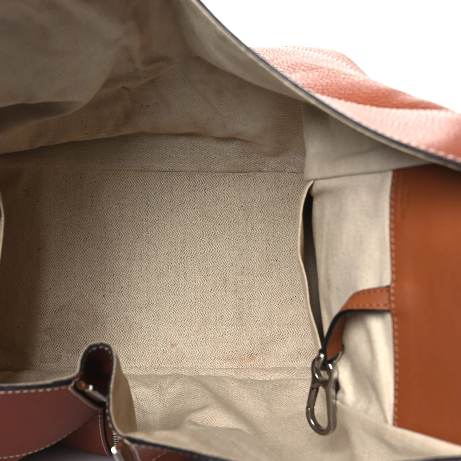 Calfskin Stripe Medium Hammock Shoulder Bag Tan Brown - Image 5
