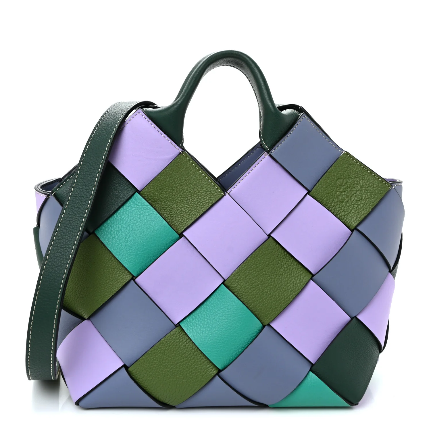 Calfskin Woven Small The Surplus Collection Basket Bag Multicolor