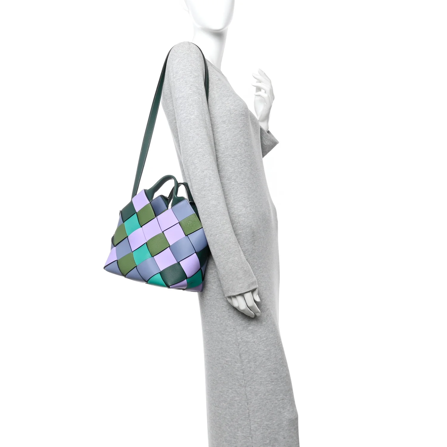 Calfskin Woven Small The Surplus Collection Basket Bag Multicolor - Image 2