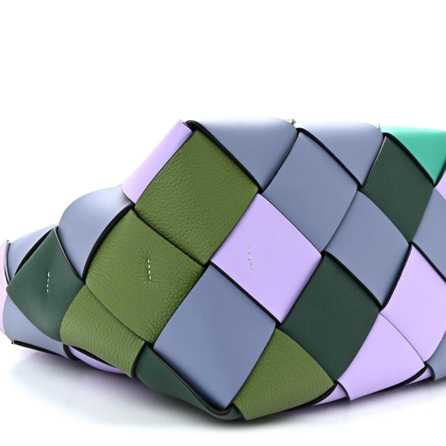 Calfskin Woven Small The Surplus Collection Basket Bag Multicolor - Image 4