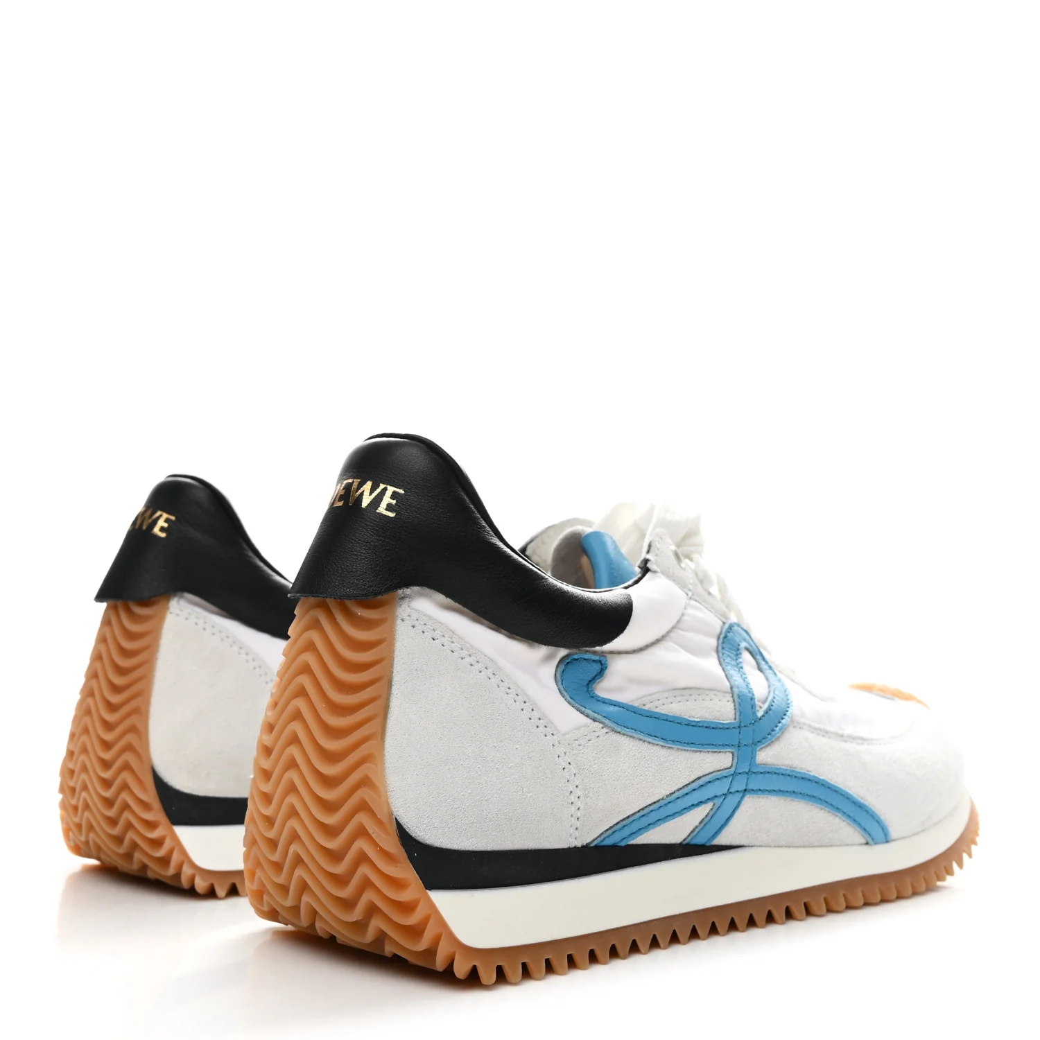 Fabric Suede Flow Retro Runner Sneakers 38 White Blue - Image 5
