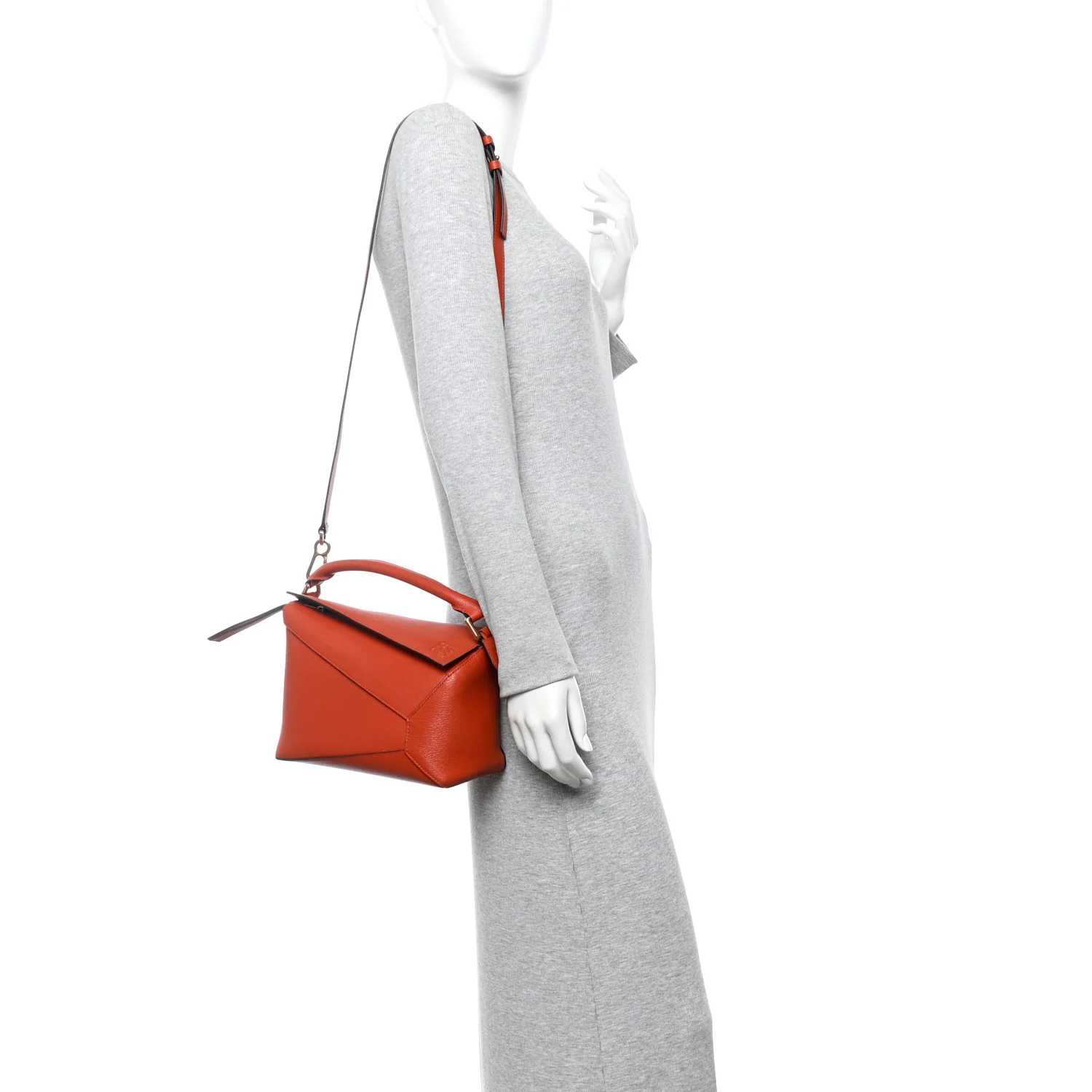 Goatskin Small Puzzle Bag Orange - Image 2