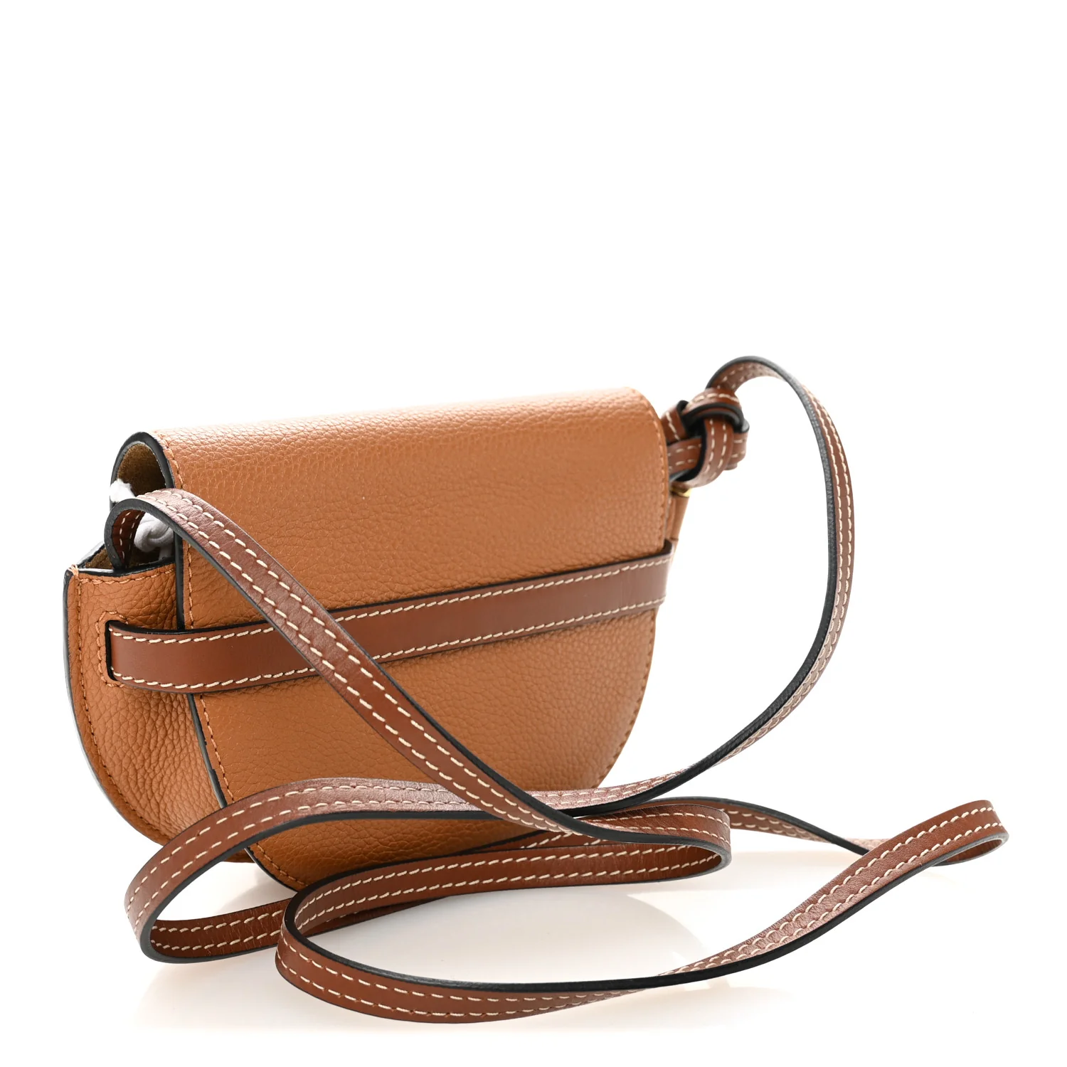 Grained Calfskin Mini Gate Crossbody Bag Caramel Pecan - Image 3