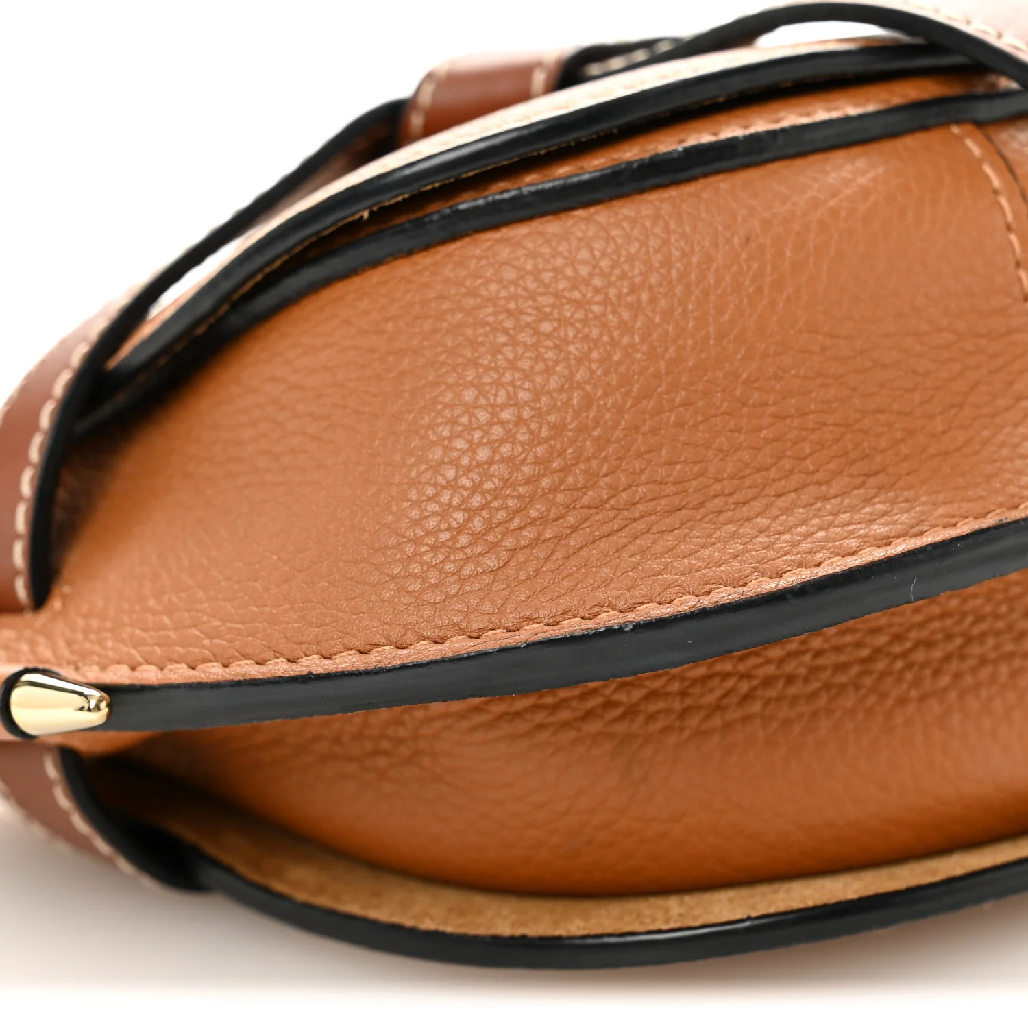 Grained Calfskin Mini Gate Crossbody Bag Caramel Pecan - Image 8