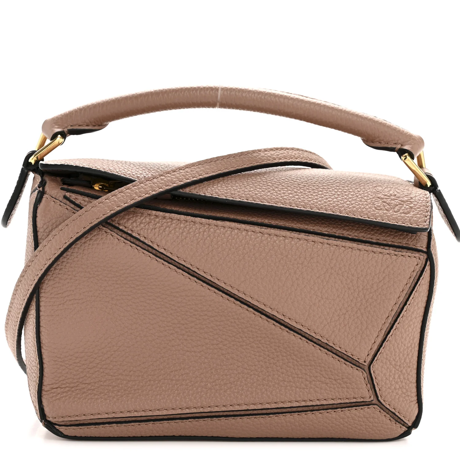 Grained Calfskin Mini Puzzle Bag Dark Blush - Image 8