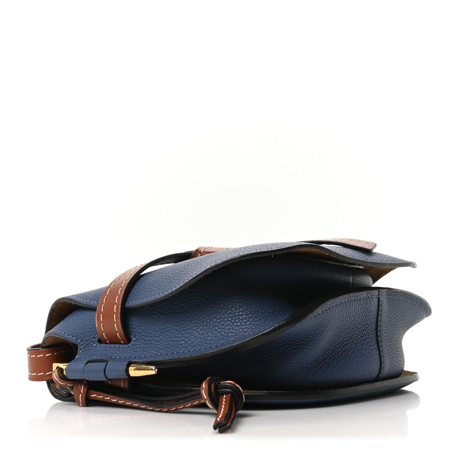 Grained Calfskin Small Gate Crossbody Bag Varsity Pecan - Image 4