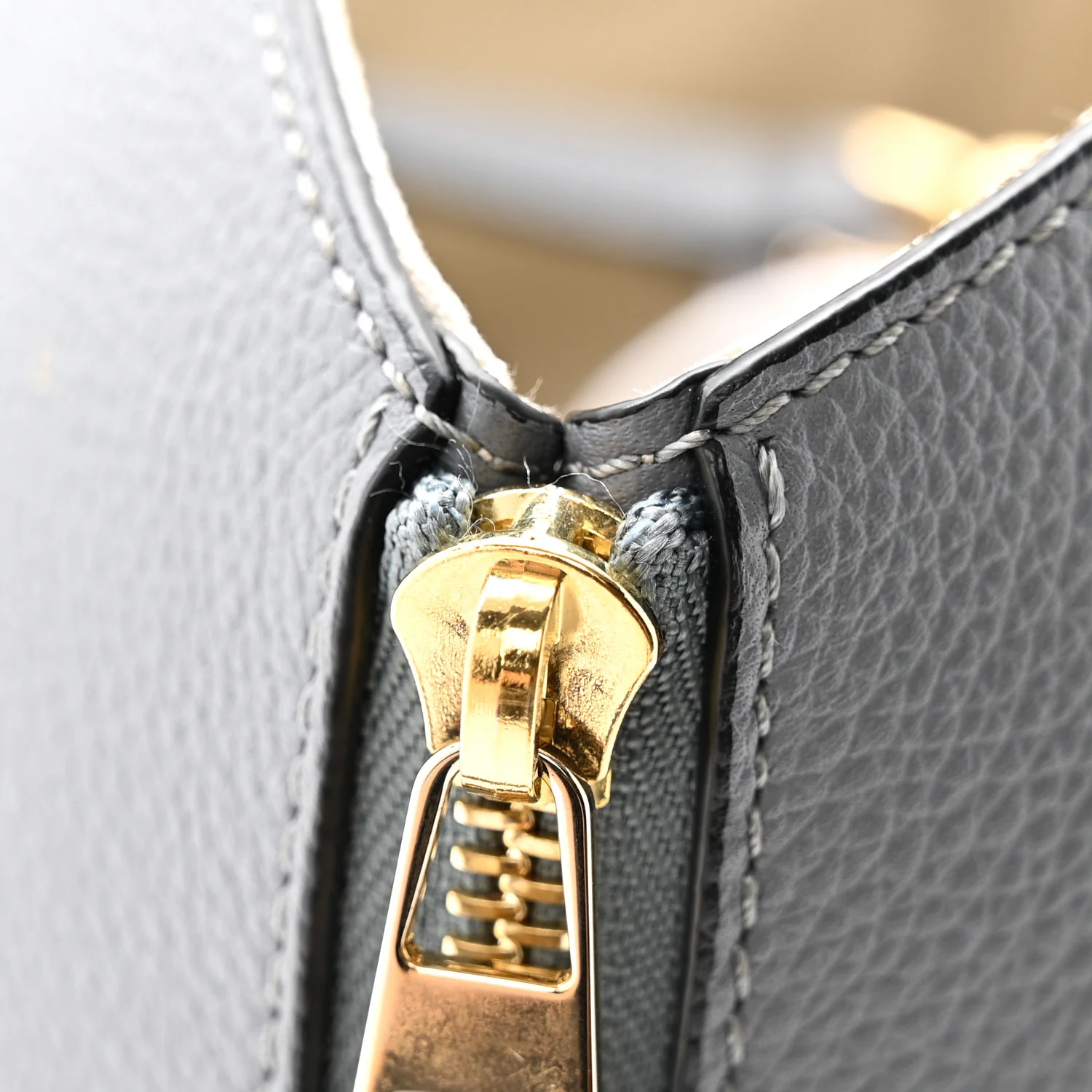 Grained Calfskin Small Hammock Shoulder Bag Asphalt - Image 13