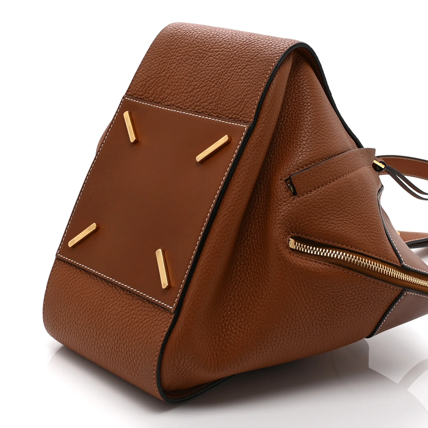 Grained Calfskin Small Hammock Shoulder Bag Tan - Image 10