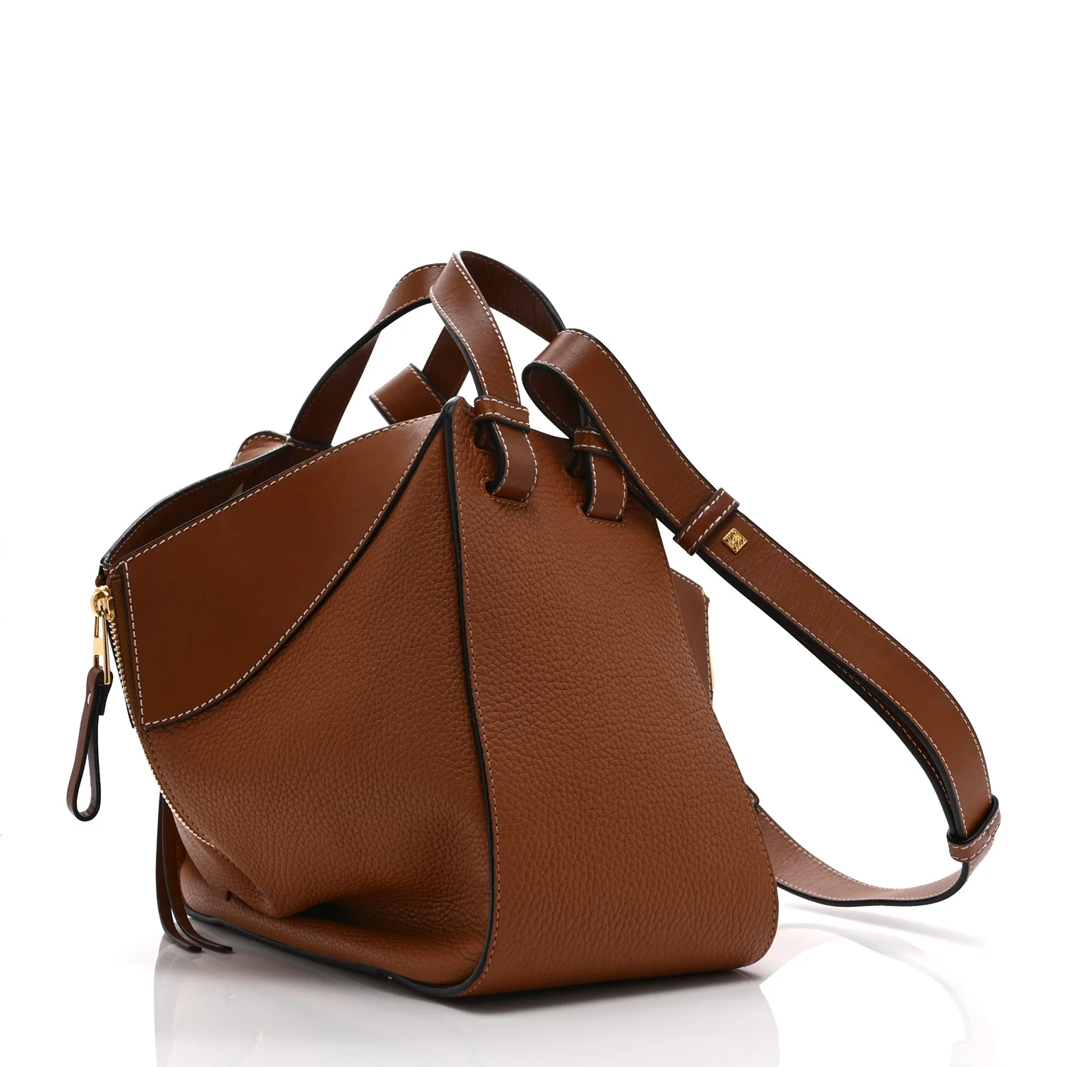 Grained Calfskin Small Hammock Shoulder Bag Tan - Image 3