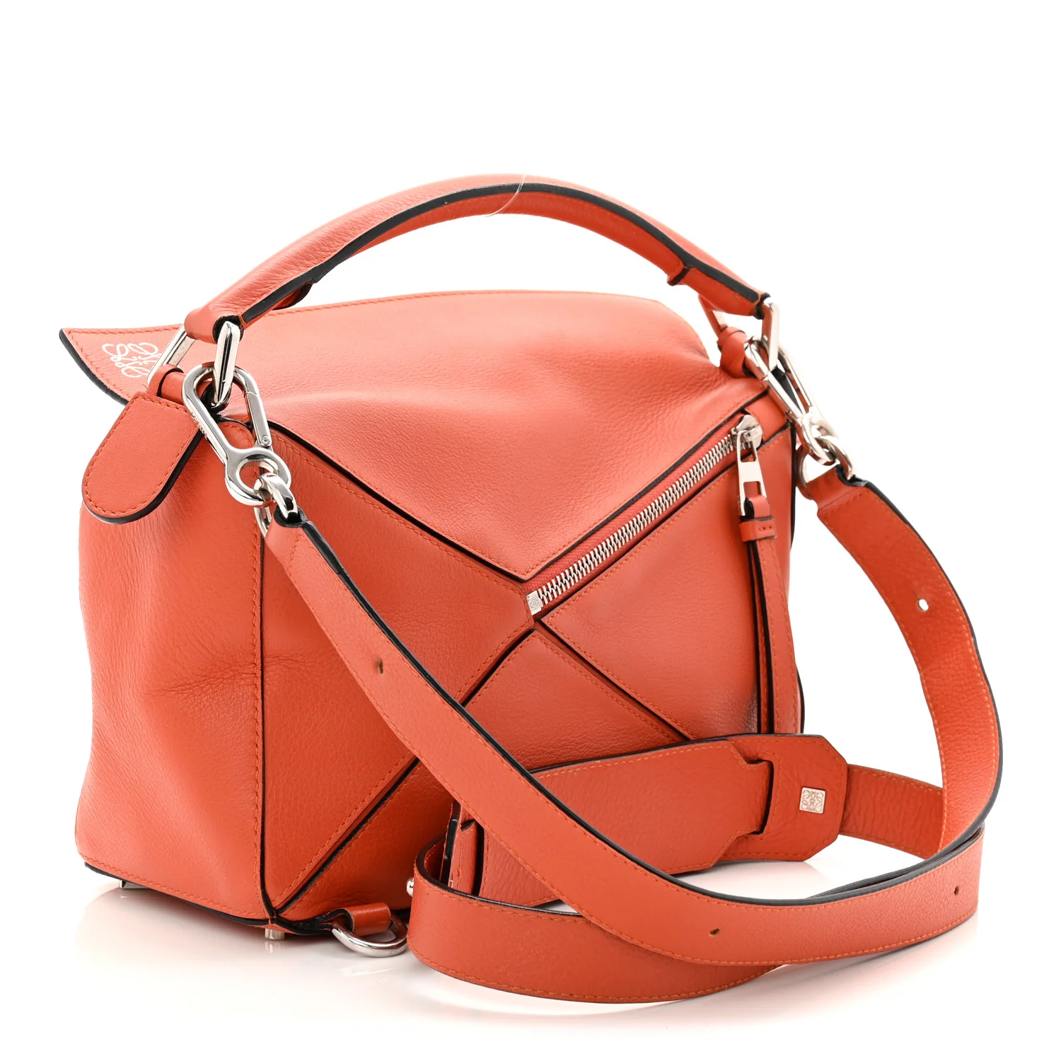 Grained Calfskin Small Puzzle Bag Orange - Image 3