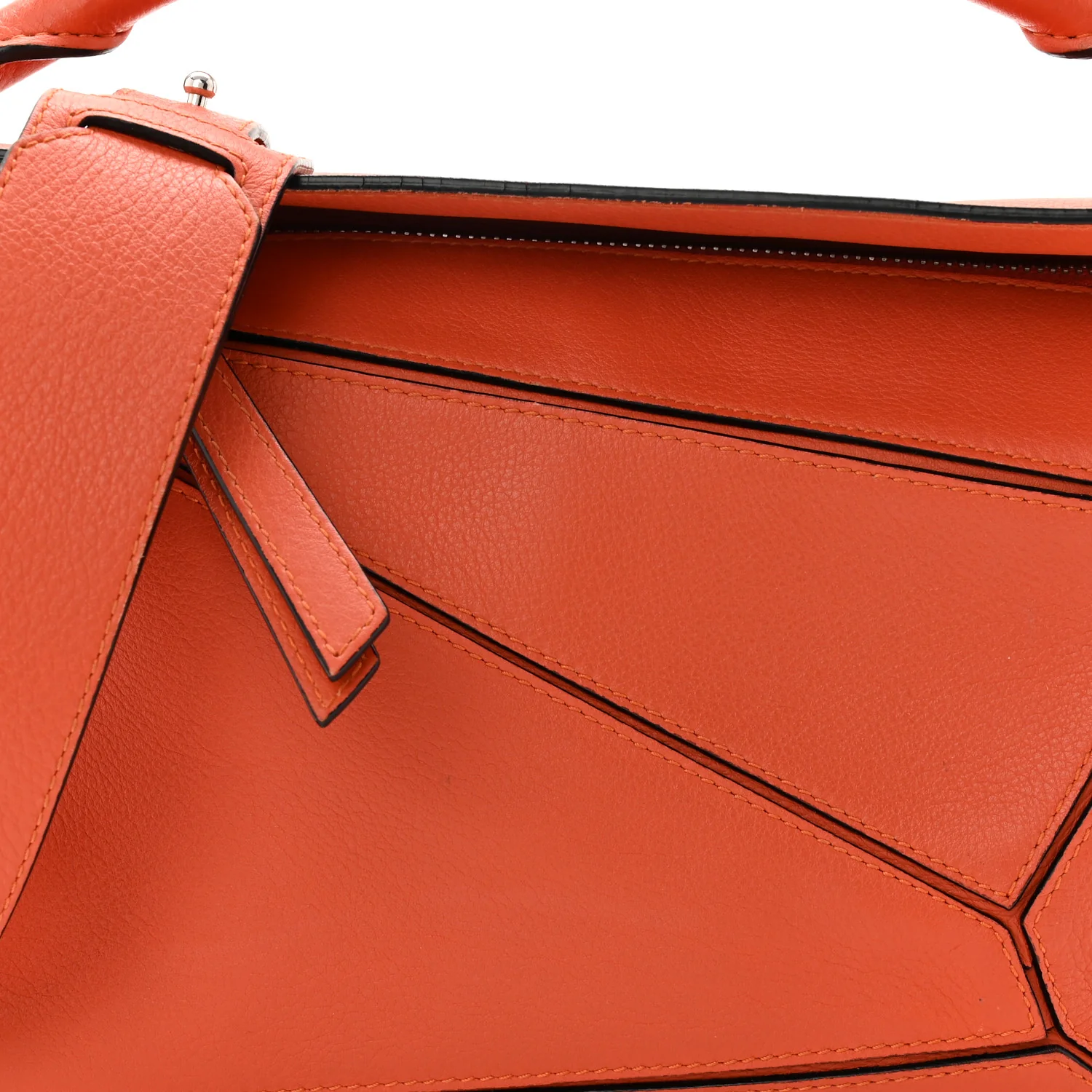 Grained Calfskin Small Puzzle Bag Orange - Image 8