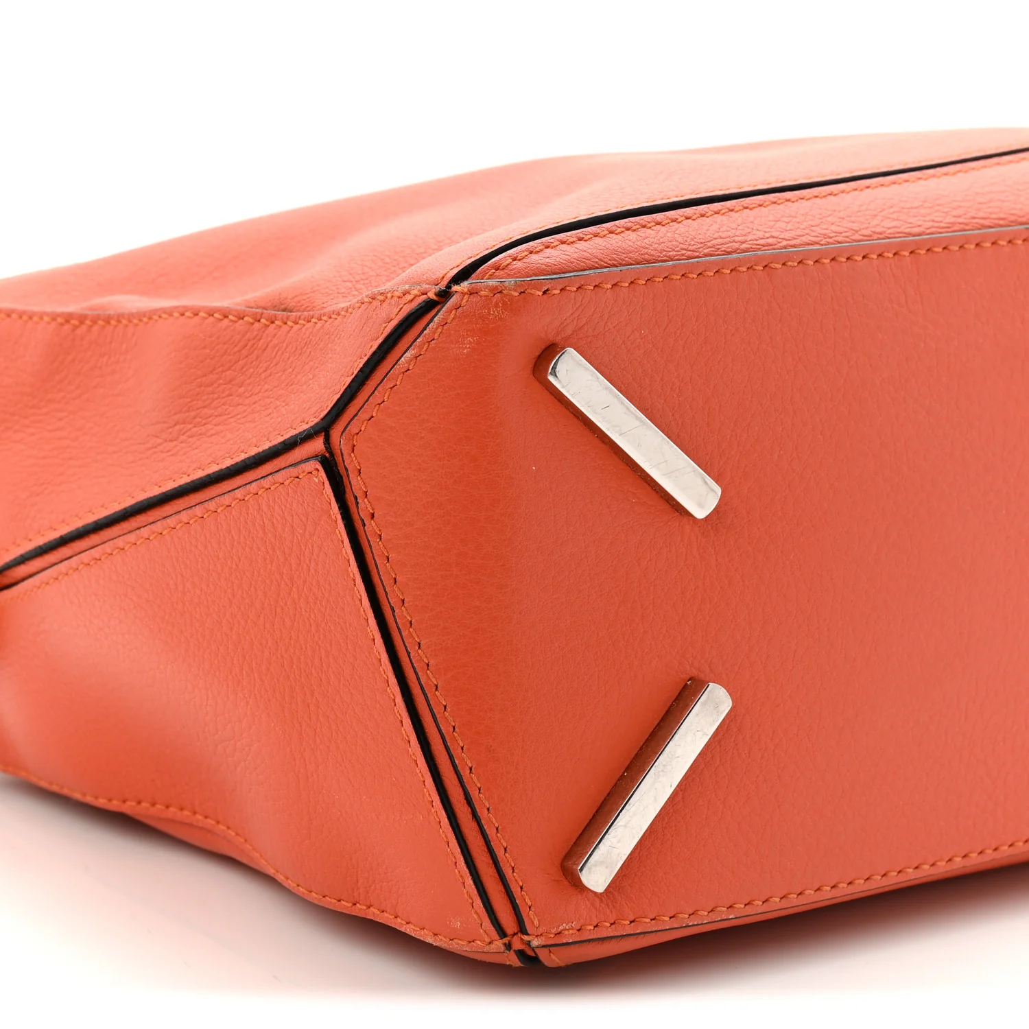 Grained Calfskin Small Puzzle Bag Orange - Image 9