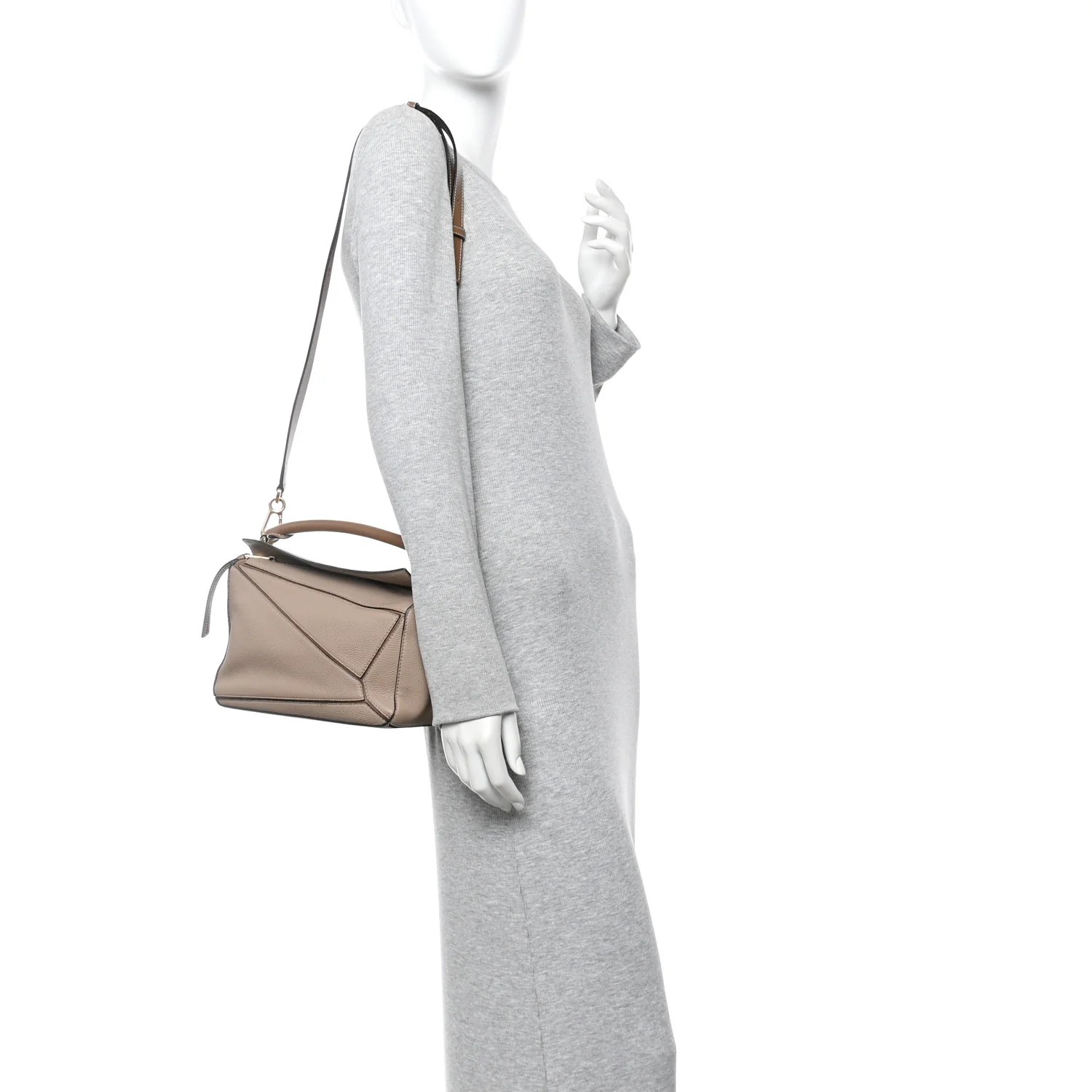 Grained Calfskin Small Puzzle Bag Sand Mink - Image 2