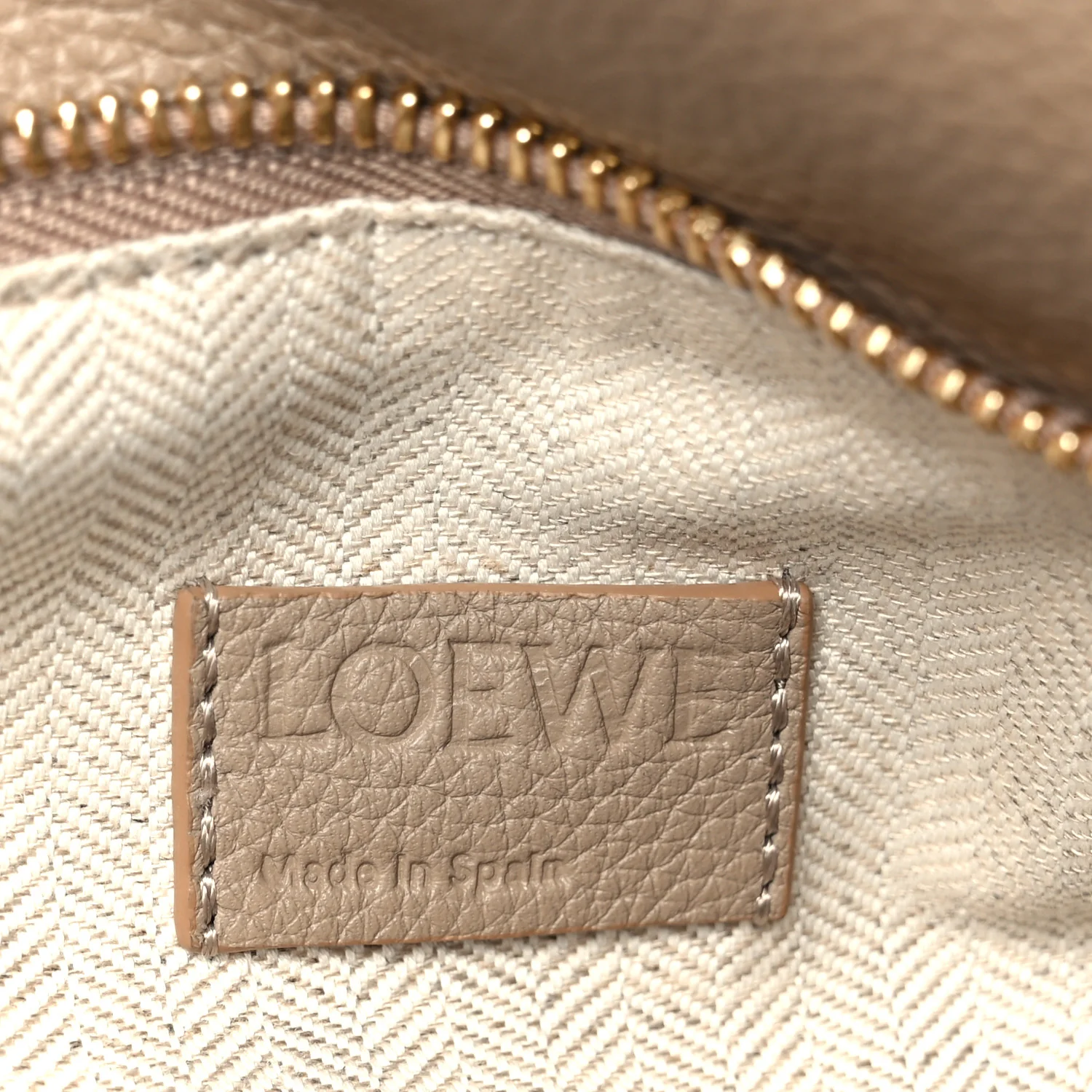 Grained Calfskin Small Puzzle Edge Bag Sand - Image 6