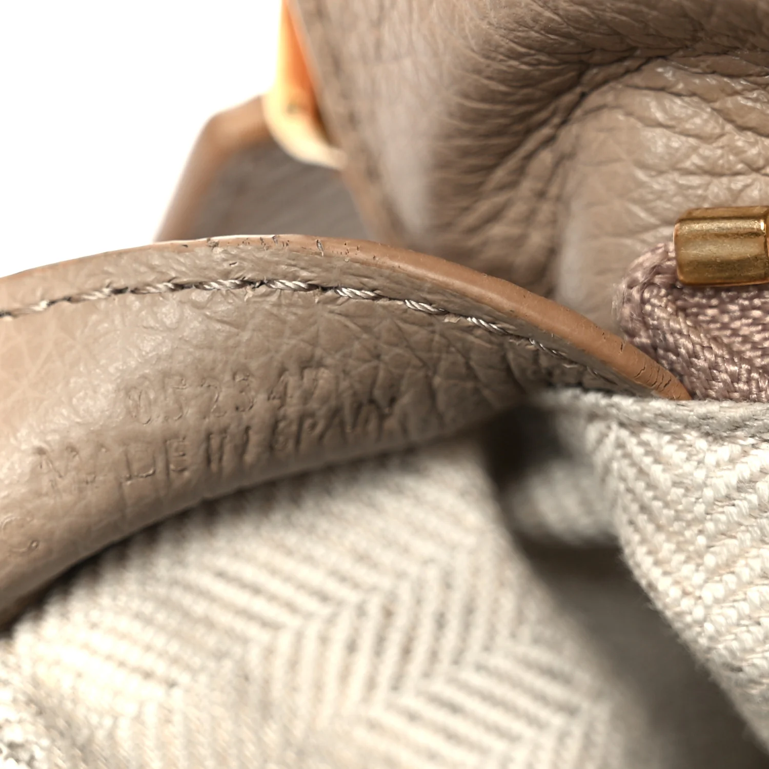 Grained Calfskin Small Puzzle Edge Bag Sand - Image 7