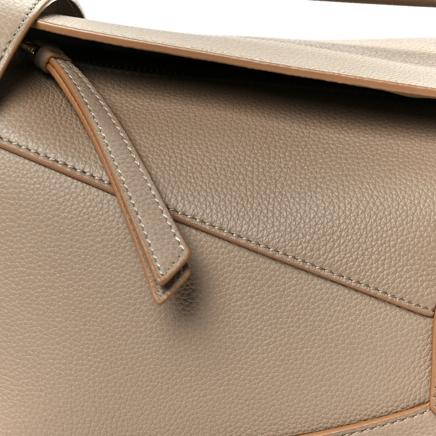Grained Calfskin Small Puzzle Edge Bag Sand - Image 9
