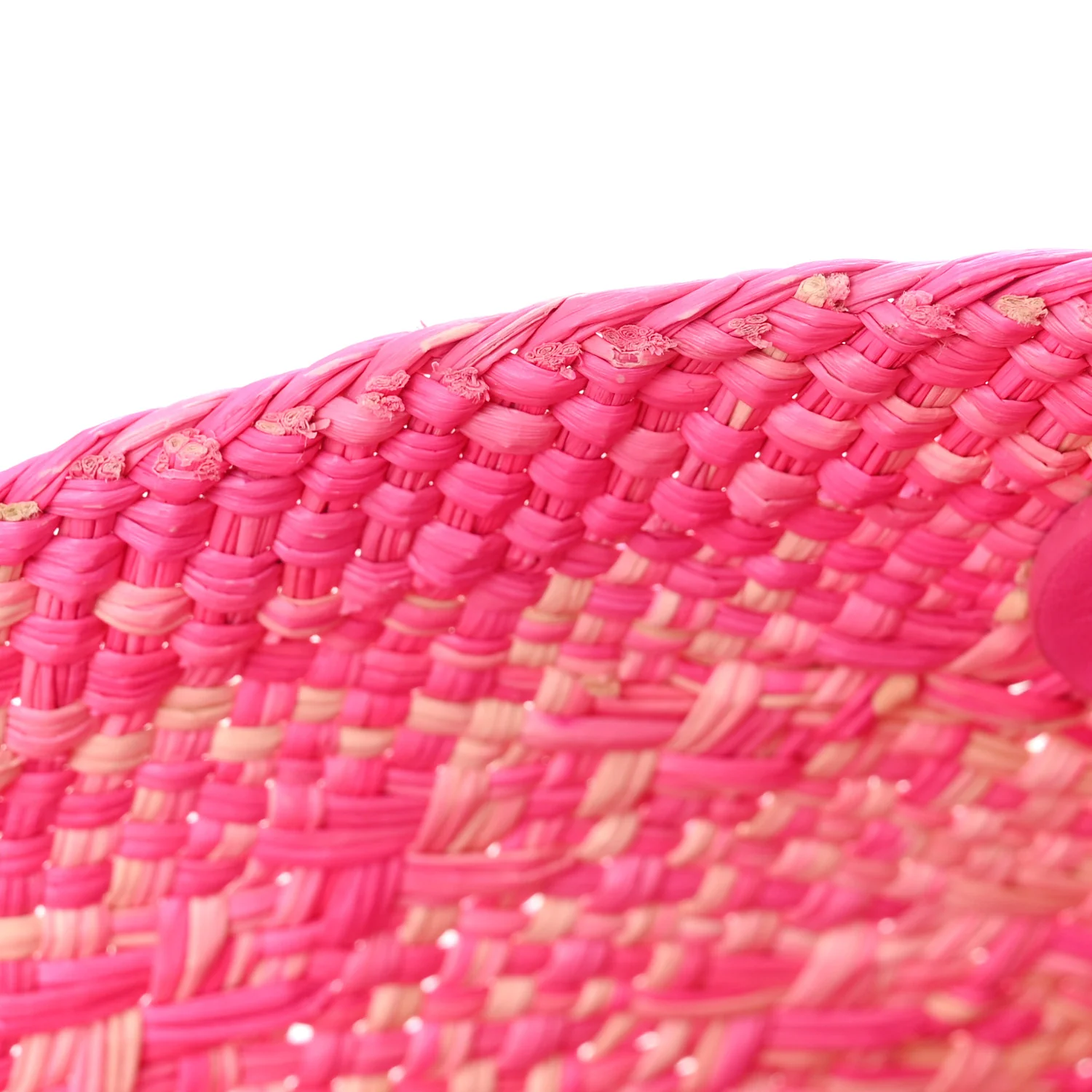 Iraca Palm Calfskin Small Anagram Basket Bag Fuchsia - Image 13