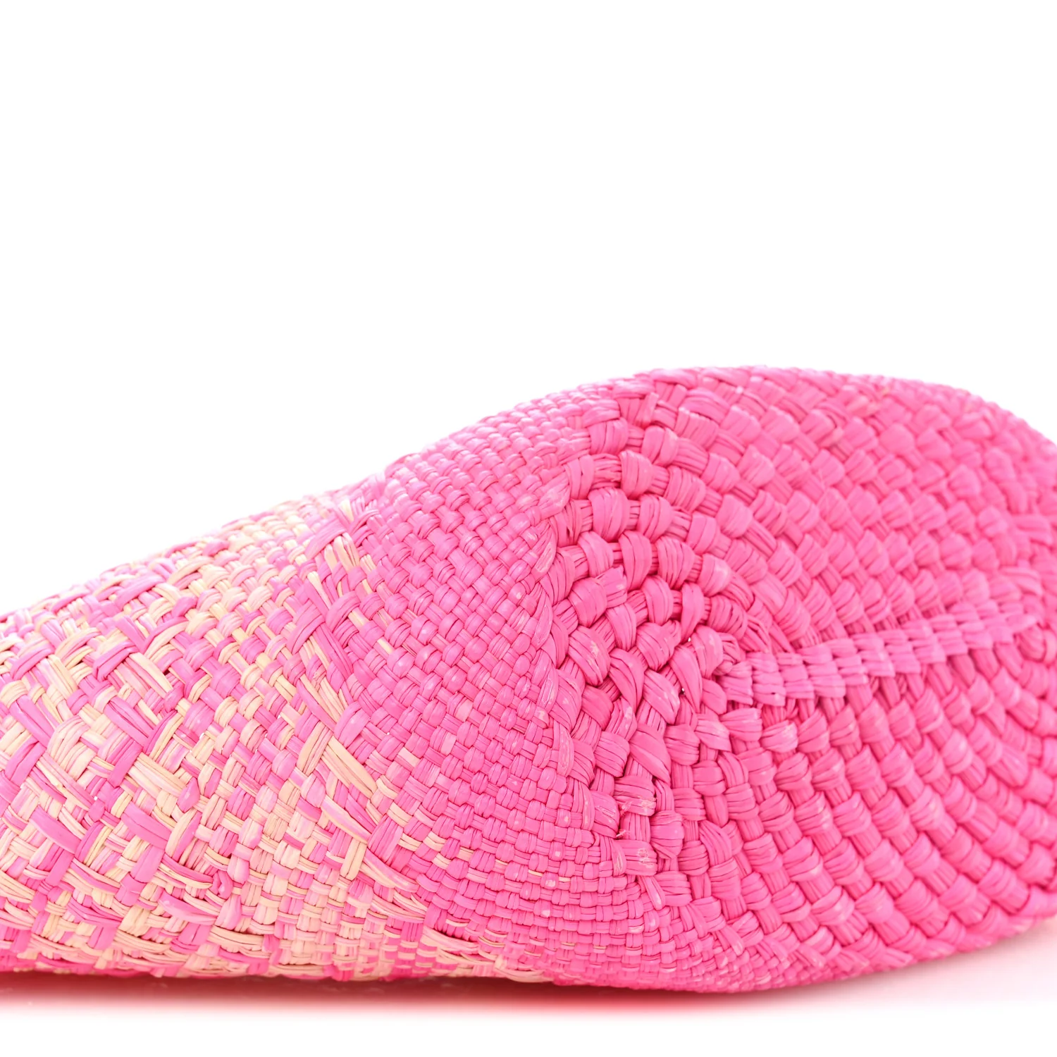 Iraca Palm Calfskin Small Anagram Basket Bag Fuchsia - Image 9