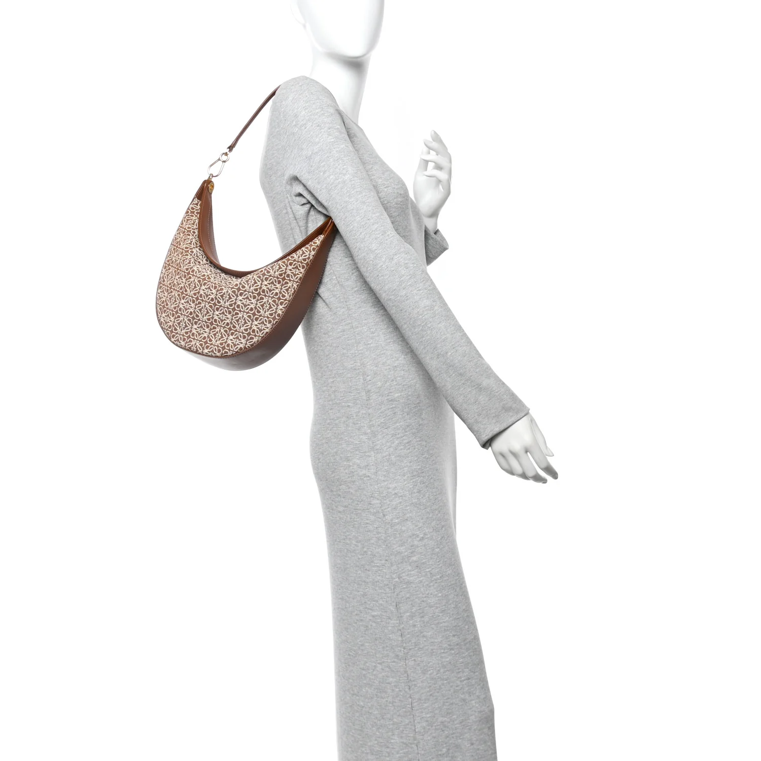 Jacquard Anagram Calfskin Luna Bag Tan Pecan - Image 2