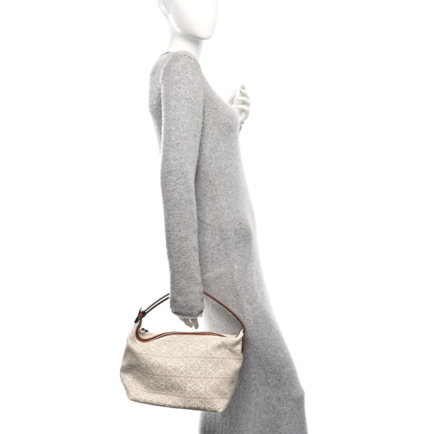 Jacquard Anagram Calfskin Medium Cubi Bag Ecru Tan - Image 2