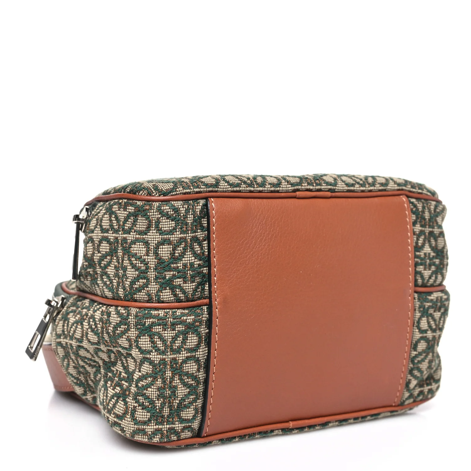 Jacquard Anagram Calfskin Mini Camera Bag Khaki Green Tan - Image 4